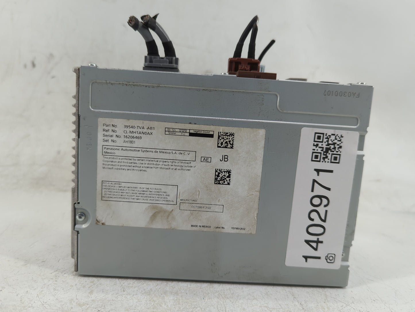 2022 Honda Accord Radio AM FM Cd Player Receiver Replacement P/N:39540-TVA-AB1 Fits OEM Used Auto Parts - Oemusedautoparts1.