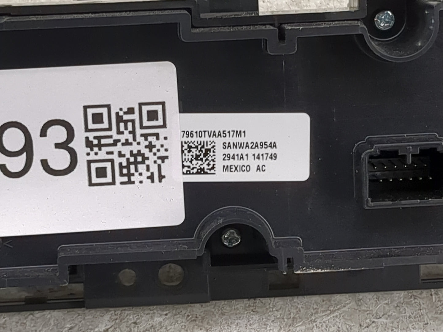 2022 Honda Accord Climate Control Module Temperature AC/Heater Replacement P/N:79610TVAA517M1 SANWA2A954A Fits OEM Used Auto