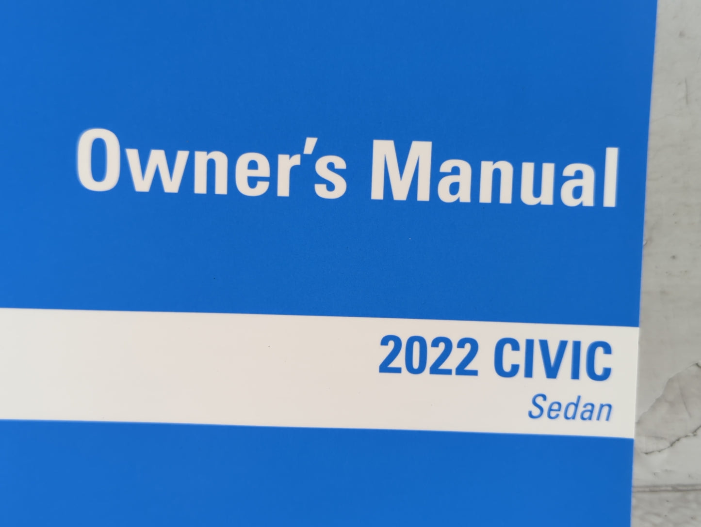 2022 Honda Civic Owners Manual Book Guide P/N:00X31-T20-6000 31T20600 OEM Used Auto Parts - Oemusedautoparts1.com