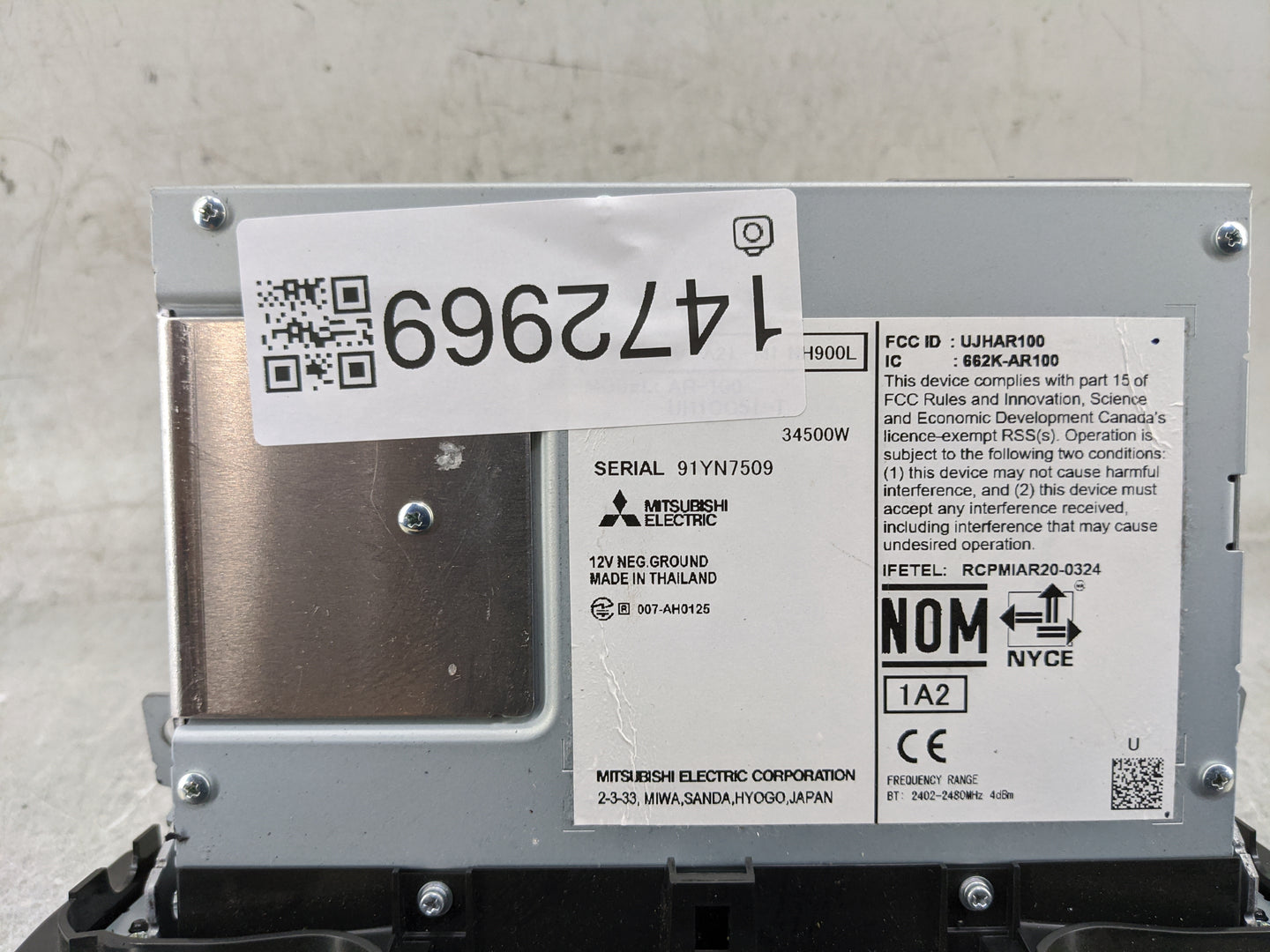 2022 Honda Civic Radio AM FM Cd Player Receiver Replacement P/N:UJHAR100 662K-AR100, 34500W Fits OEM Used Auto Parts - Oemus