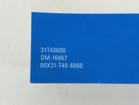 2022 Honda Civic Owners Manual Book Guide P/N:00X31-T40-6000 0M-16867, 31T40600 OEM Used Auto Parts - Oemusedautoparts1.com