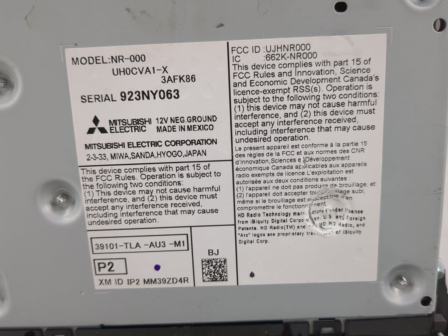 2022 Honda Cr-V Radio AM FM Cd Player Receiver Replacement Fits OEM Used Auto Parts - Oemusedautoparts1.com