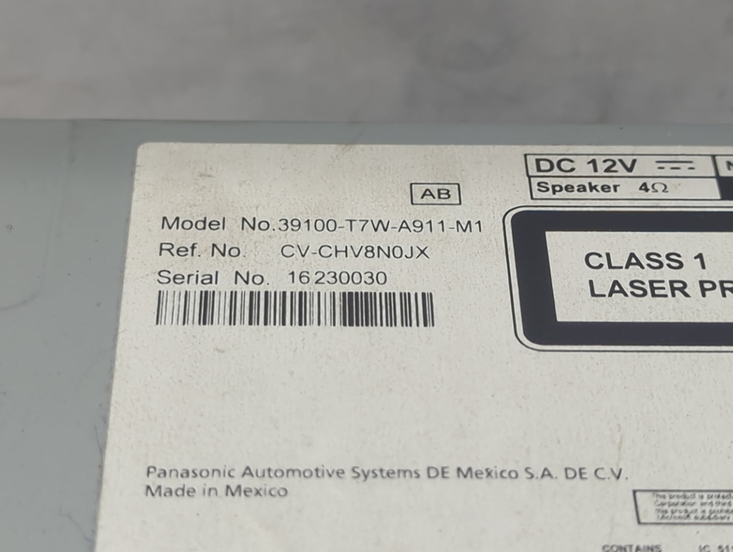 2019-2022 Honda Hr-V Radio AM FM Cd Player Receiver Replacement P/N:39100-T7W-A911-M1 CV-CHV8N0JX Fits Fits 2019 2020 2021 2