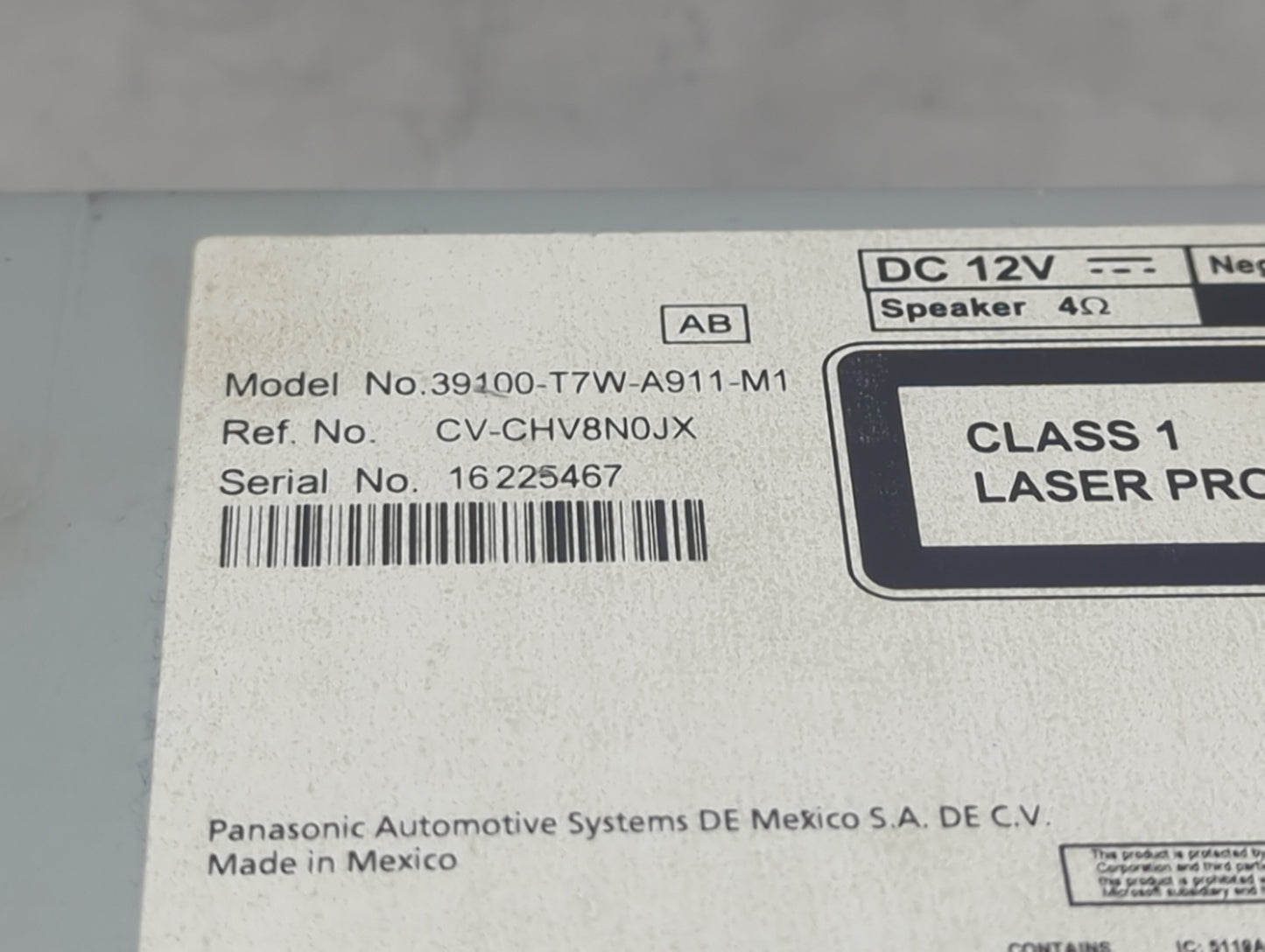 2019-2022 Honda Hr-V Radio AM FM Cd Player Receiver Replacement P/N:39100-T7W-A911-M1 CV-CHV8N0JX Fits Fits 2019 2020 2021 2