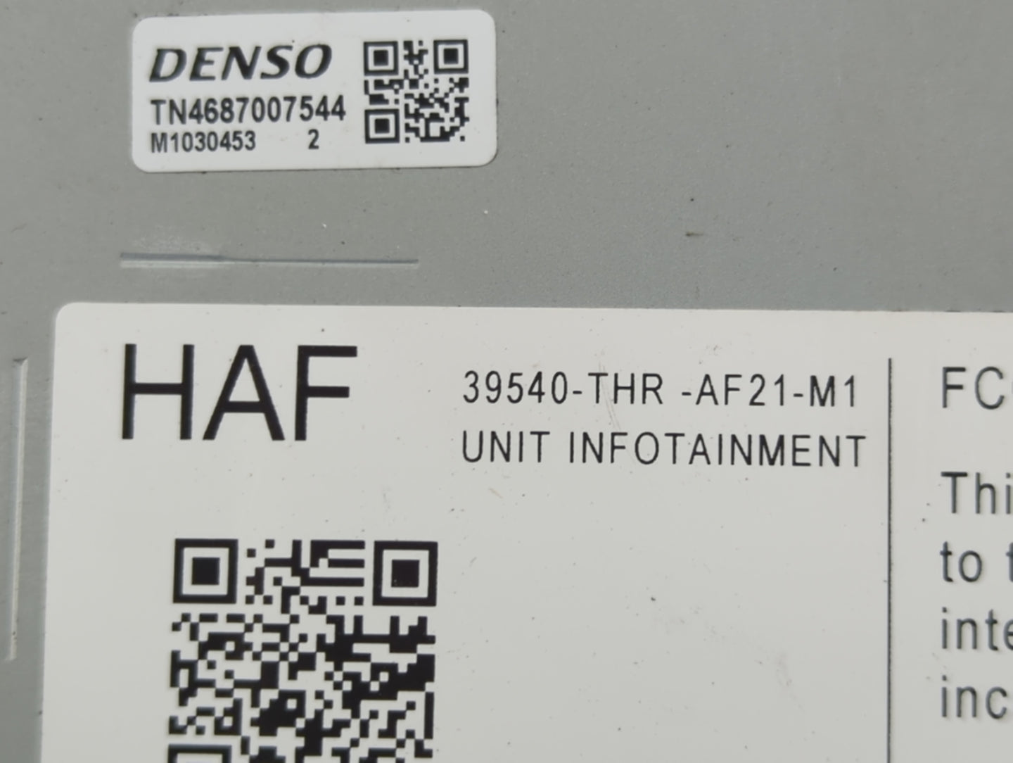 2022 Honda Odyssey Radio AM FM Cd Player Receiver Replacement P/N:39540-THR-AF21-M1 Fits OEM Used Auto Parts - Oemusedautopa