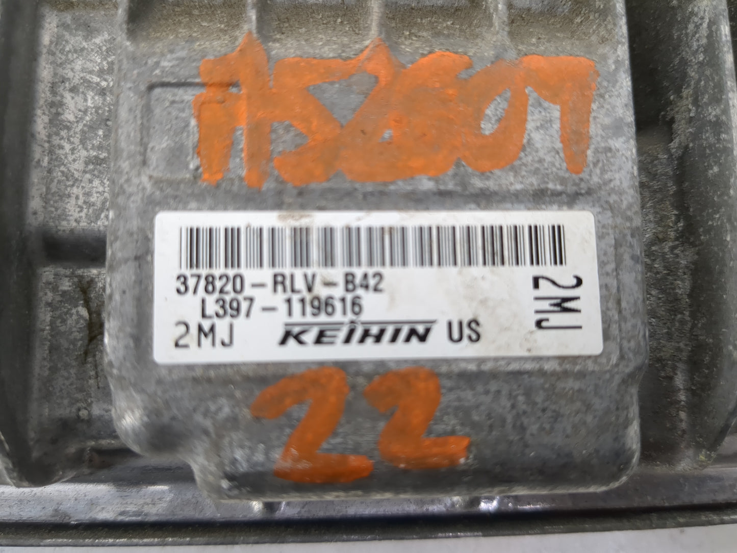 2022 Honda Passport PCM Engine Control Computer ECU ECM PCU OEM P/N:37820-RLV-B42 L397-119616 Fits OEM Used Auto Parts - Oem