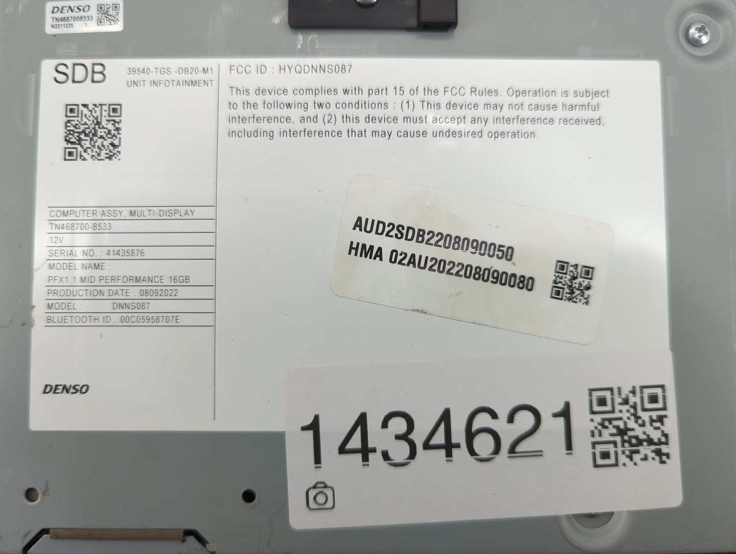 2022 Honda Passport Information Display Screen - Oemusedautoparts1.com