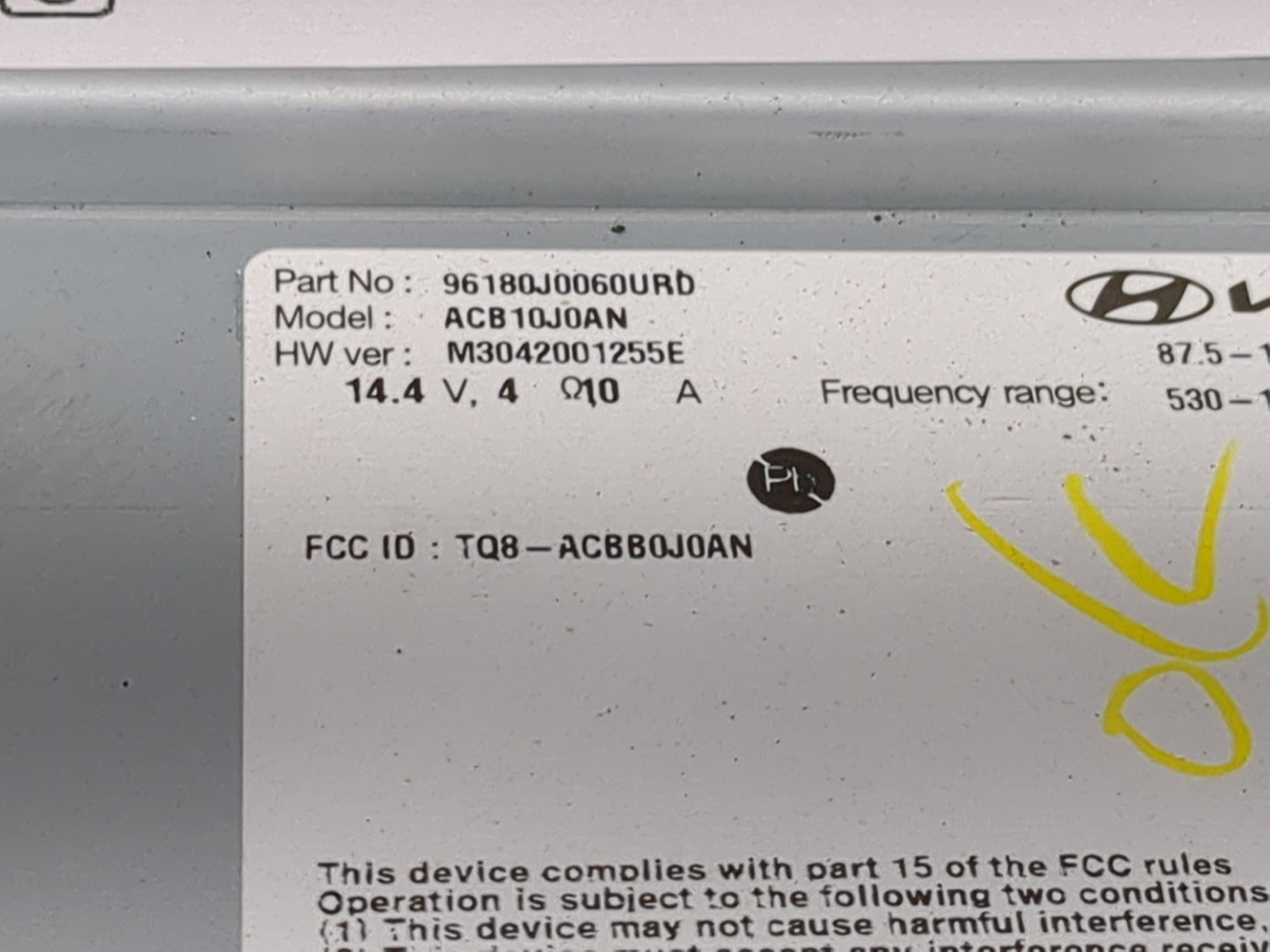 2018-2022 Hyundai Accent Radio AM FM Cd Player Receiver Replacement P/N:96180J0060URD ACB10J0AN Fits Fits 2018 2019 2020 202