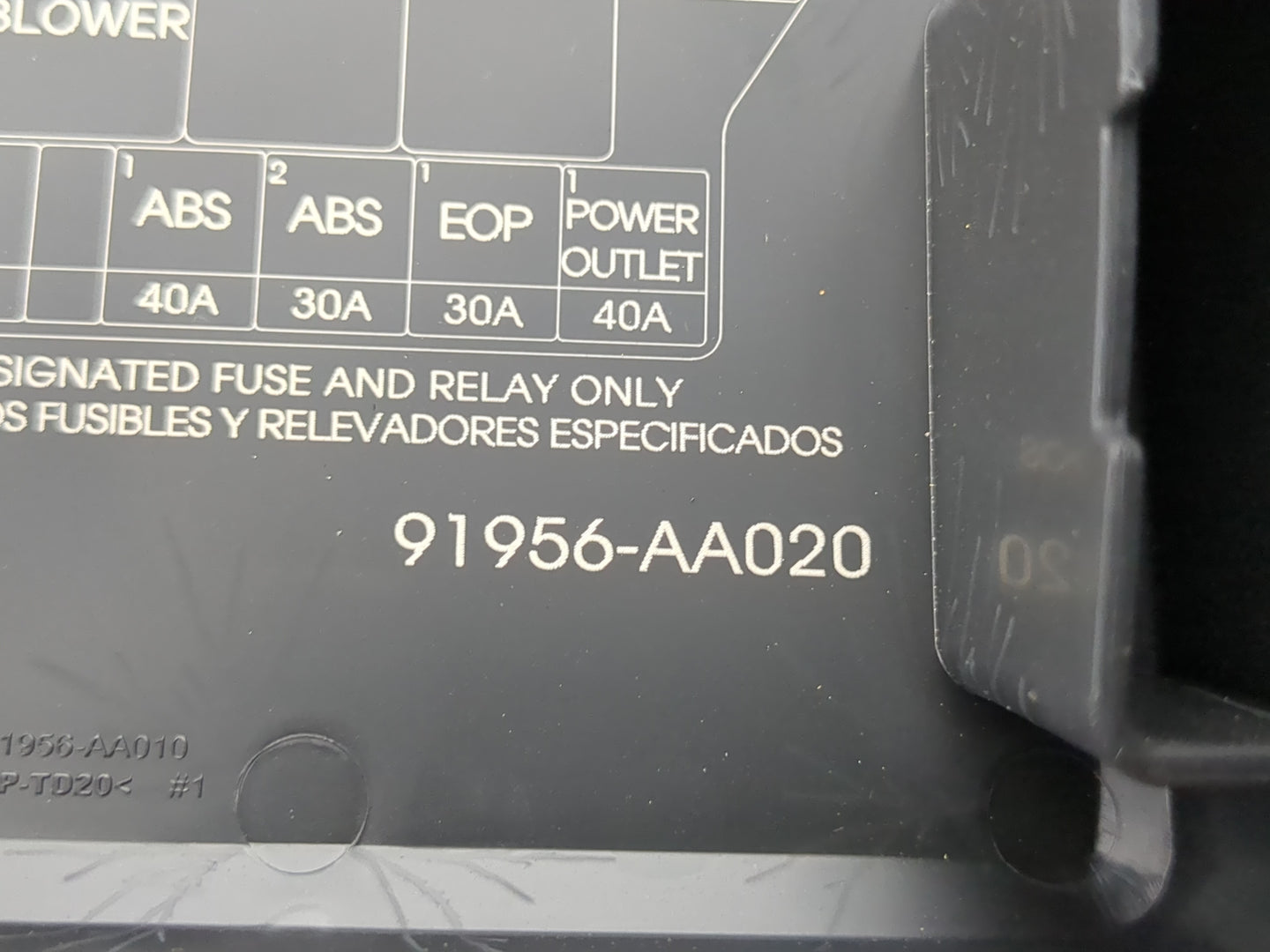 2021-2022 Hyundai Elantra Fusebox Fuse Box Panel Relay Module P/N:91956-AA020 Fits Fits 2021 2022 OEM Used Auto Parts - Oemu
