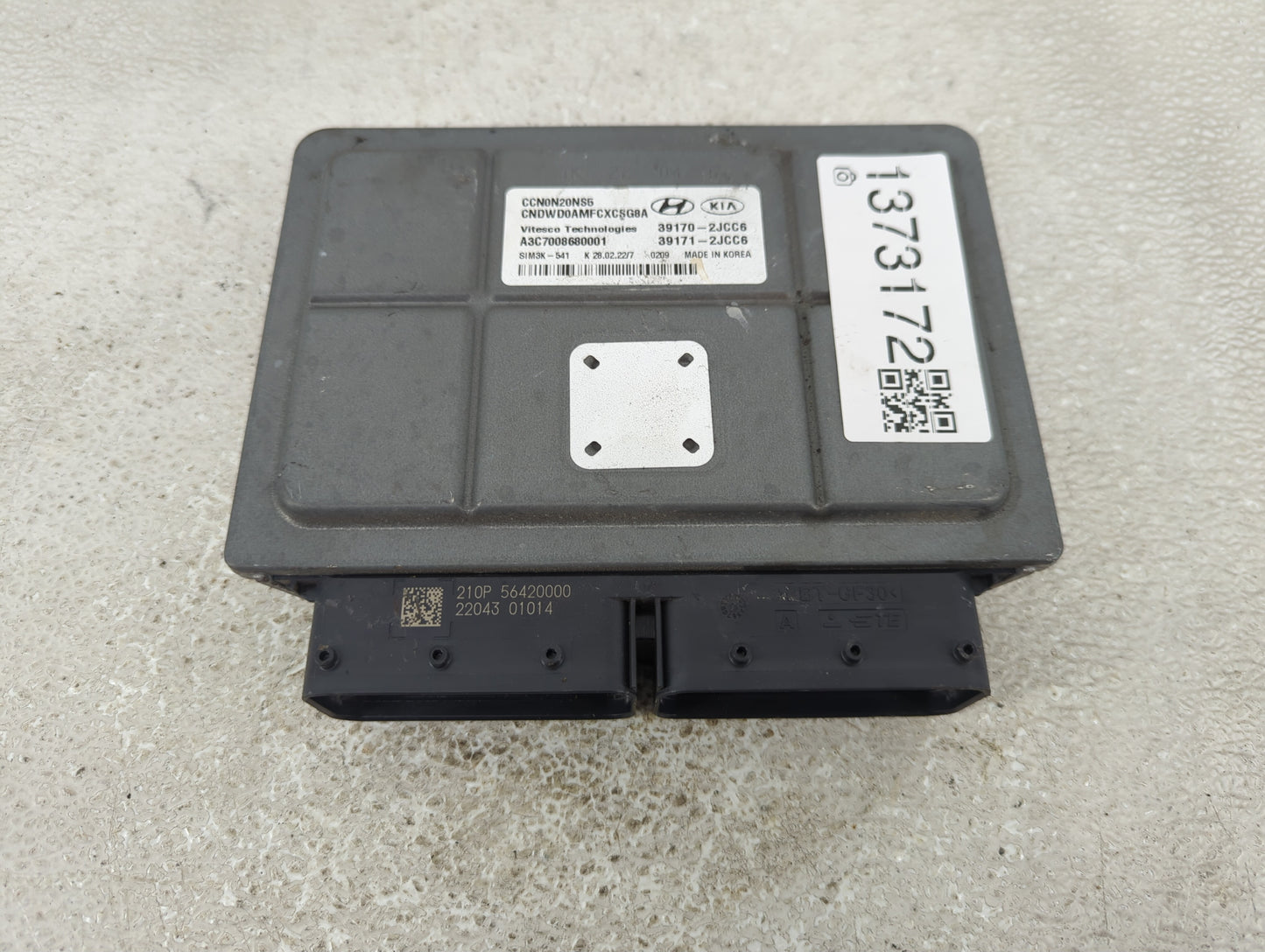 2022 Hyundai Elantra PCM Engine Control Computer ECU ECM PCU OEM P/N:39171-2JCC6 39170-2JCC6 Fits OEM Used Auto Parts - Oemu