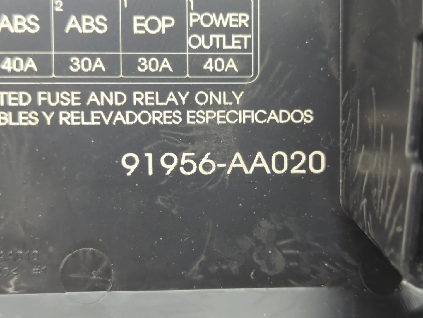 2021-2022 Hyundai Elantra Fusebox Fuse Box Panel Relay Module P/N:91956-AA020 Fits Fits 2021 2022 OEM Used Auto Parts - Oemu