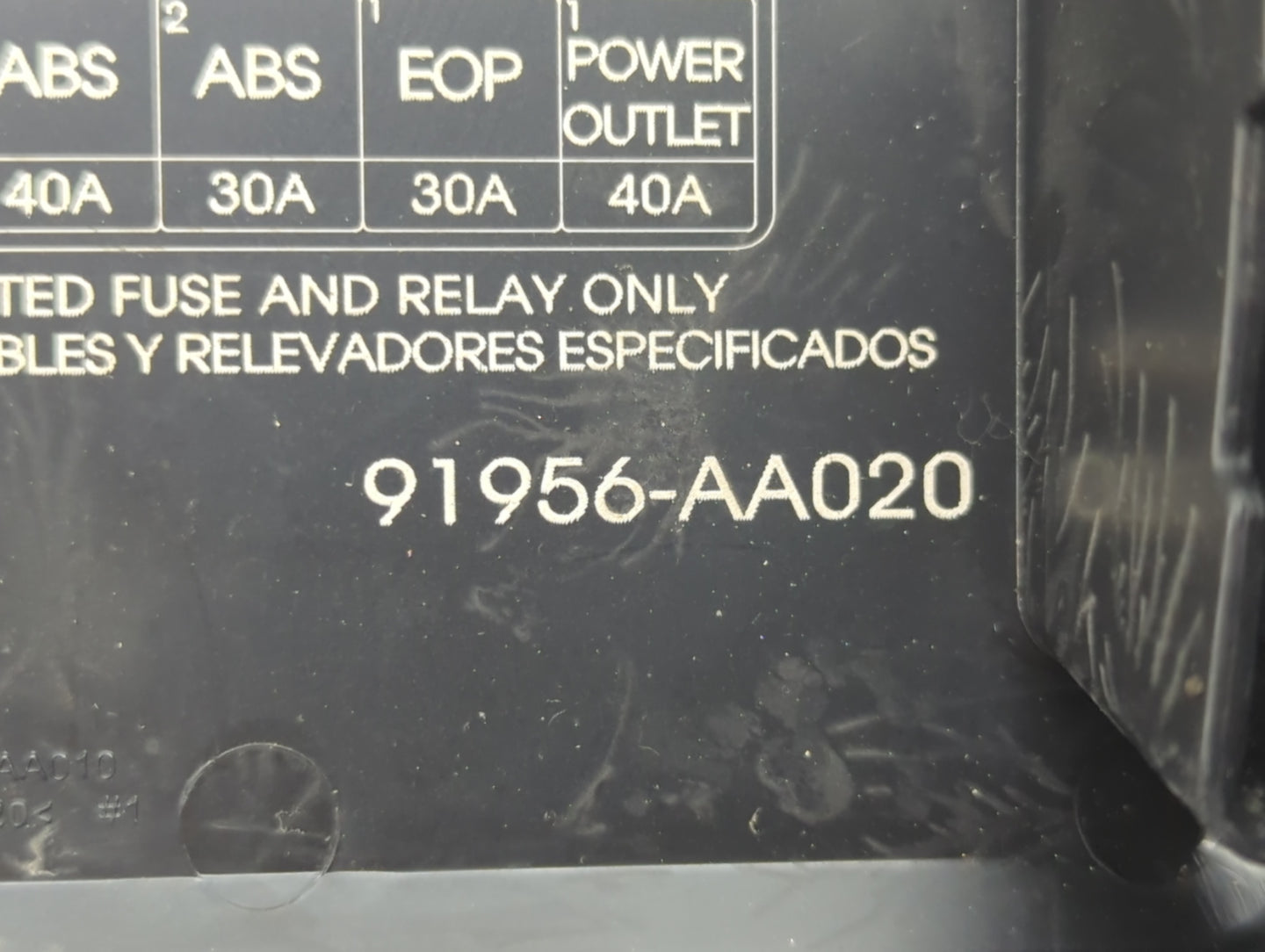 2021-2022 Hyundai Elantra Fusebox Fuse Box Panel Relay Module P/N:91956-AA020 Fits Fits 2021 2022 OEM Used Auto Parts - Oemu