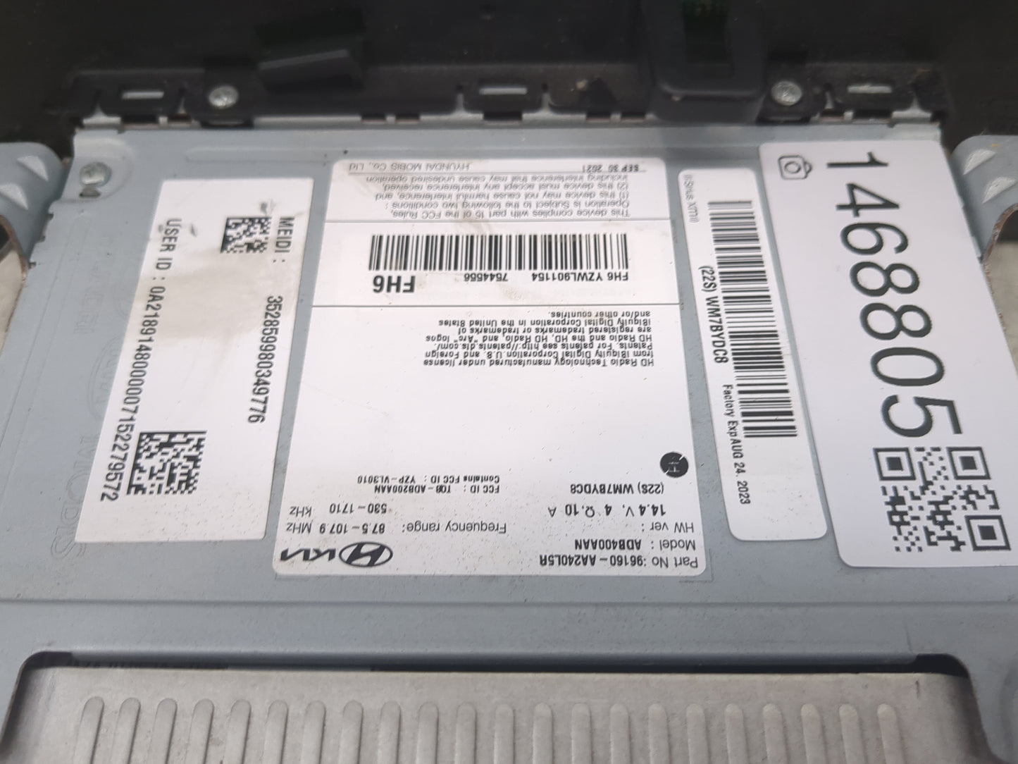 2021-2022 Hyundai Elantra Radio AM FM Cd Player Receiver Replacement P/N:96160-AA240LSR ADB400AAN Fits Fits 2021 2022 OEM Us