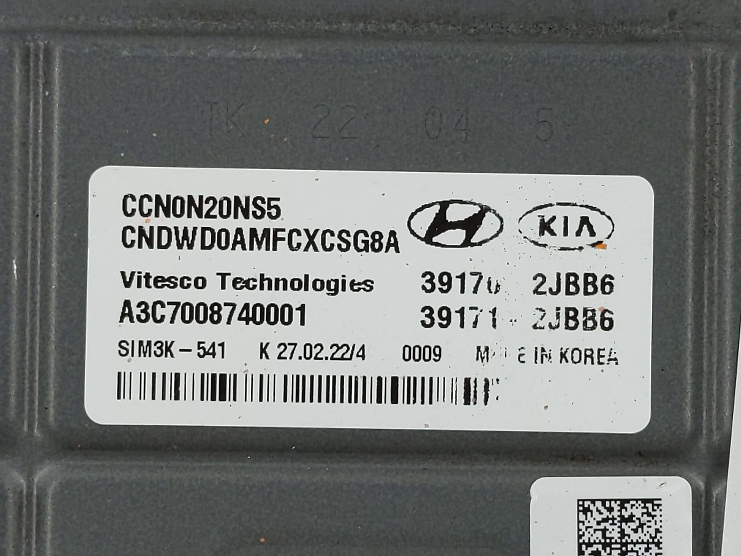 2021-2022 Hyundai Elantra PCM Engine Control Computer ECU ECM PCU OEM P/N:39170-2JBB6 39171-2JBB6 Fits Fits 2021 2022 OEM Us
