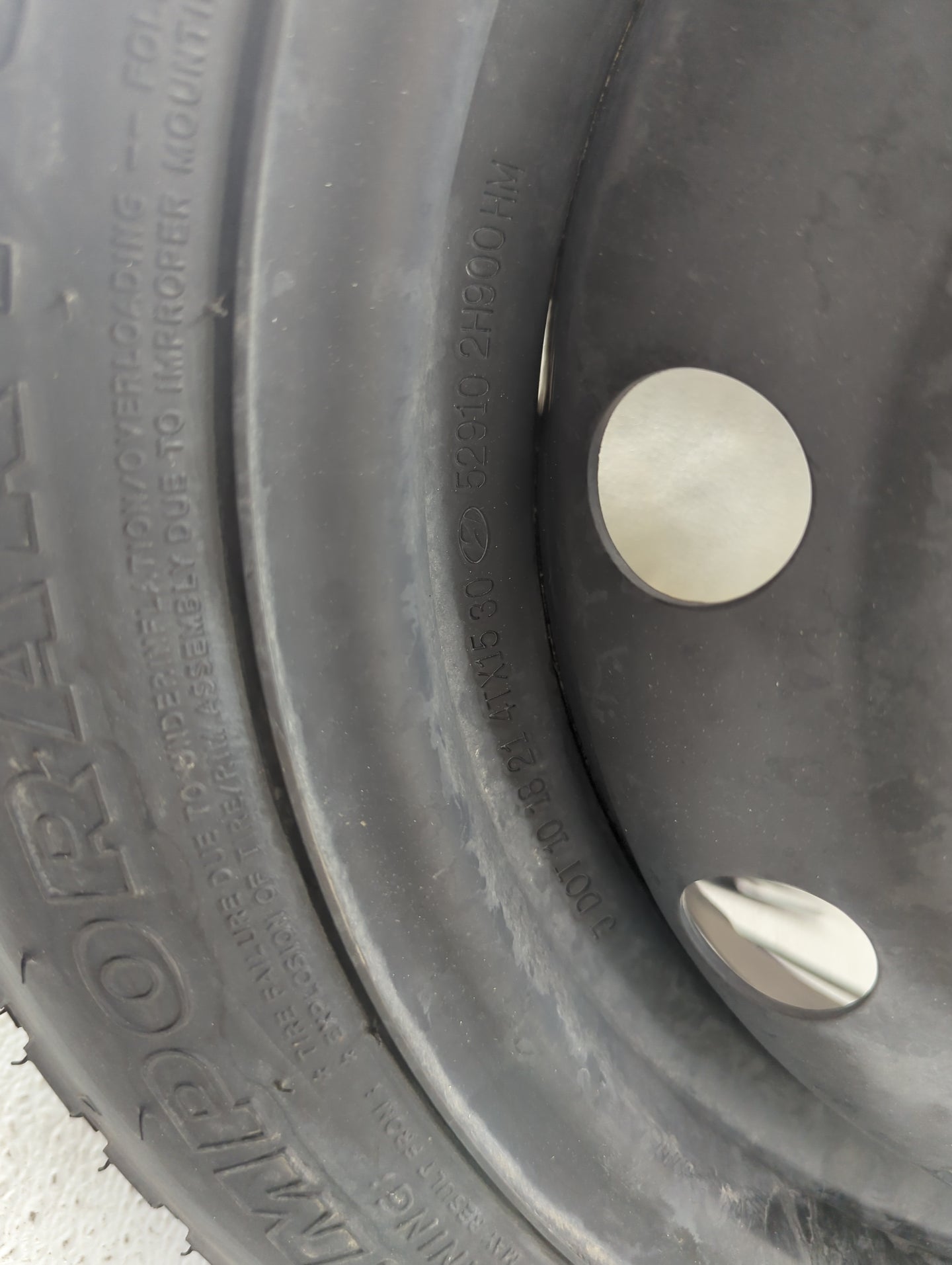 2022 Hyundai Elantra Spare Donut Tire Wheel Rim Oem 1486994 - Oemusedautoparts1.com