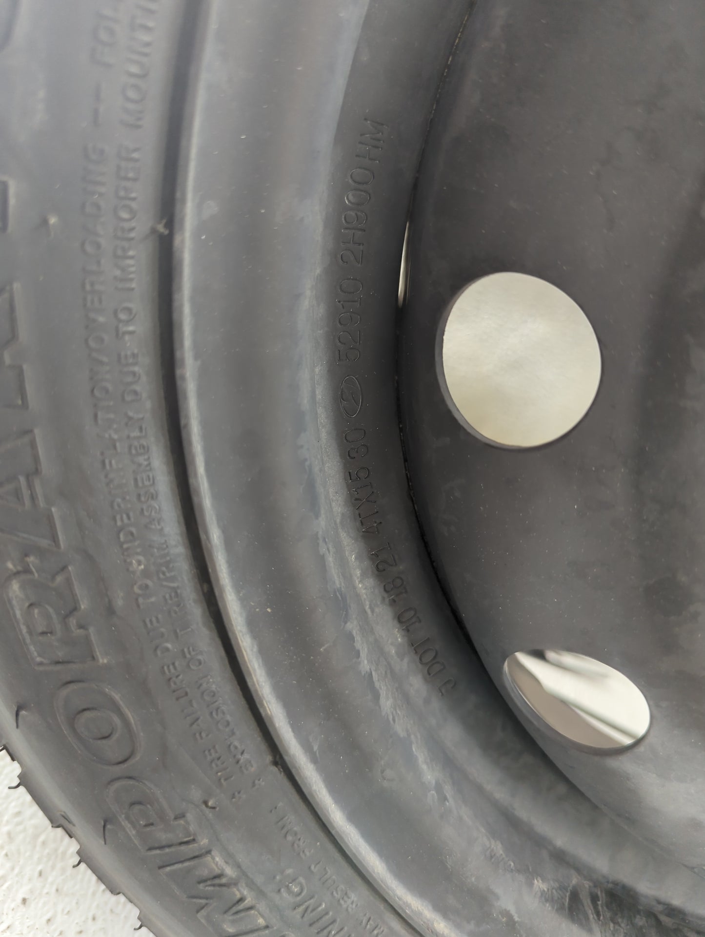 2022 Hyundai Elantra Spare Donut Tire Wheel Rim Oem 1486994 - Oemusedautoparts1.com