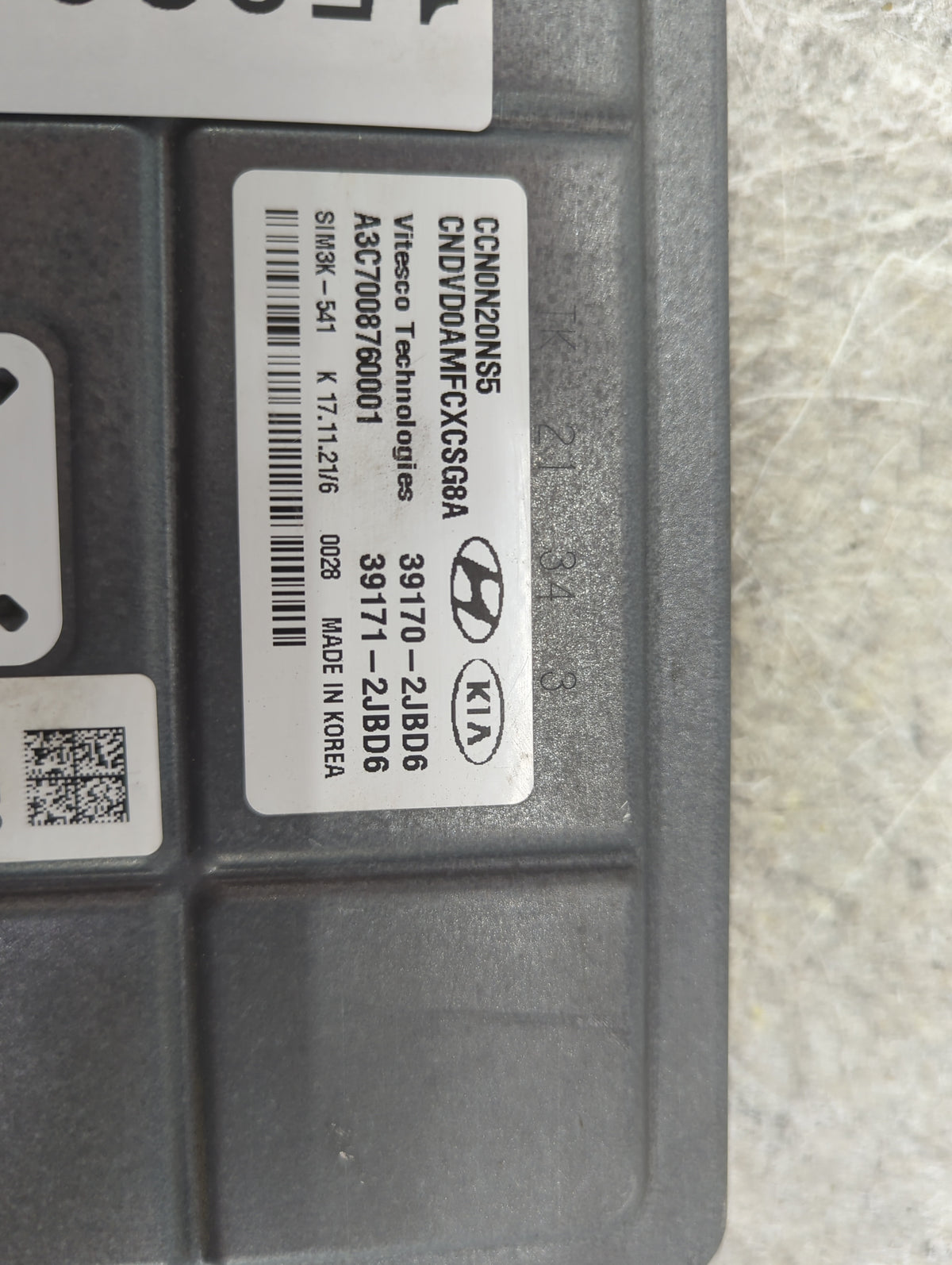2022 Hyundai Elantra PCM Engine Control Computer ECU ECM PCU OEM P/N:39170-2JBD6 39171-2JBD6, CNDVD0AMFCXCSG8A, CCN0N20NS5 F