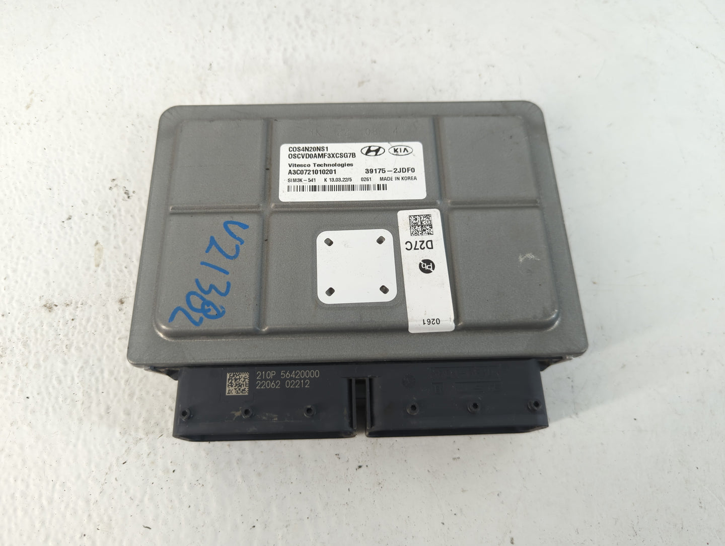 2022 Hyundai Kona PCM Engine Control Computer ECU ECM PCU OEM P/N:39175-2JDF0 Fits OEM Used Auto Parts - Oemusedautoparts1.c