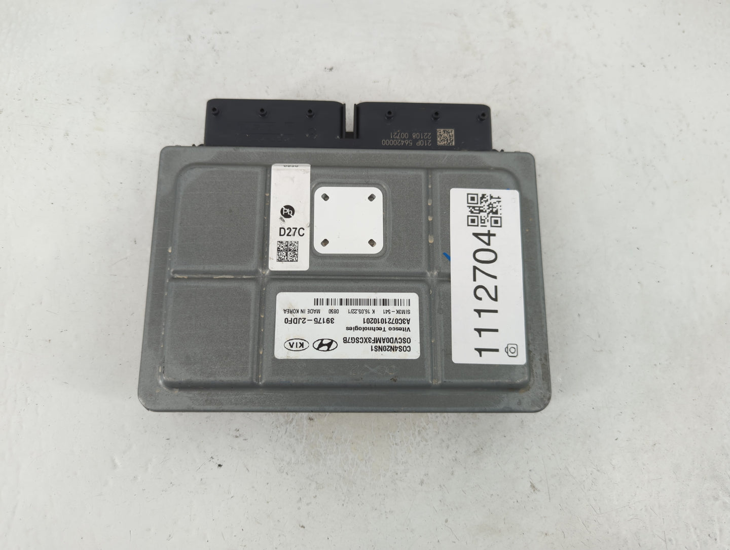 2022 Hyundai Kona PCM Engine Control Computer ECU ECM PCU OEM P/N:39175-2JDF0 Fits OEM Used Auto Parts - Oemusedautoparts1.c