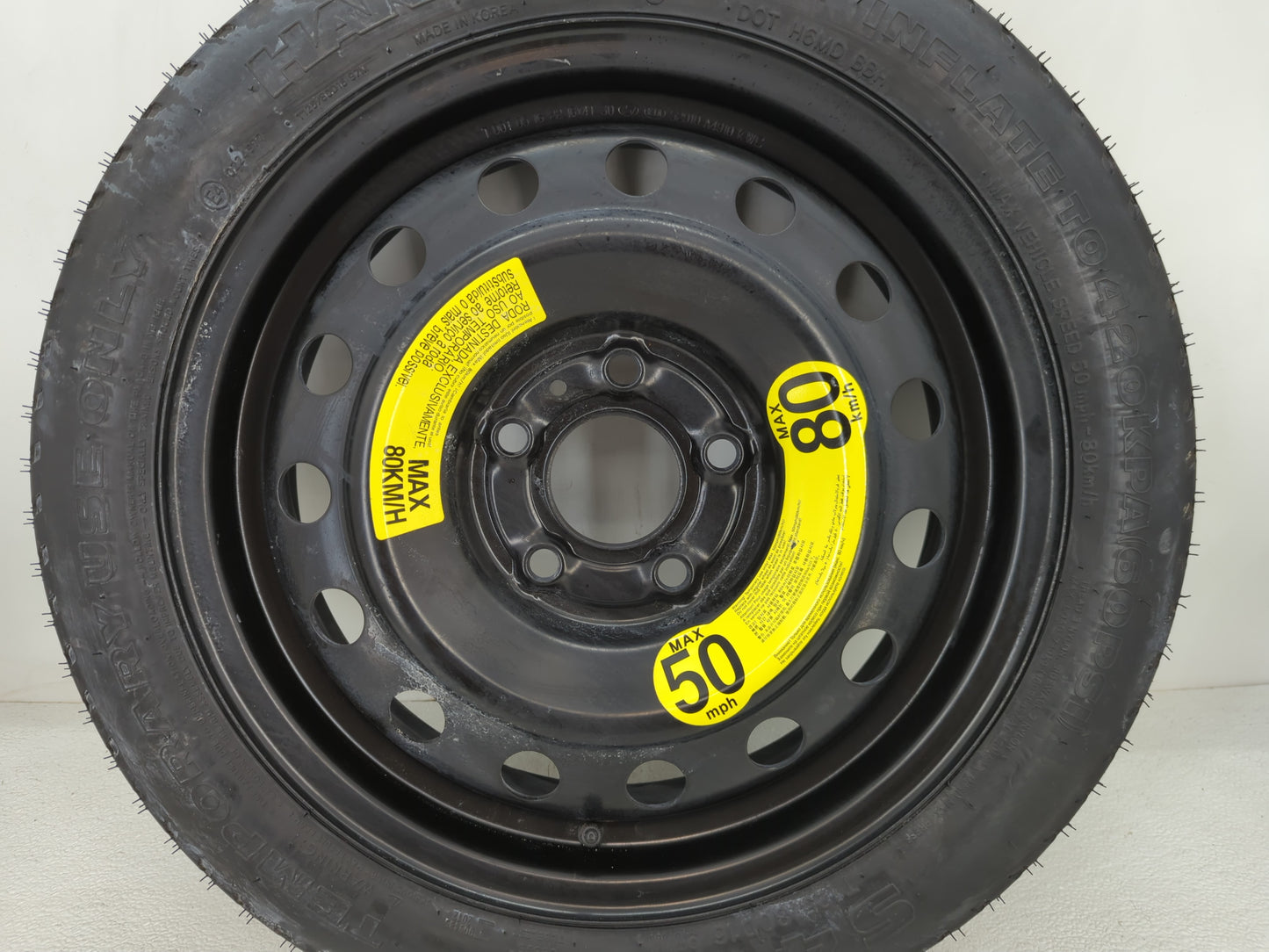 2018-2022 Hyundai Kona Spare Donut Tire Wheel Rim Oem - Oemusedautoparts1.com