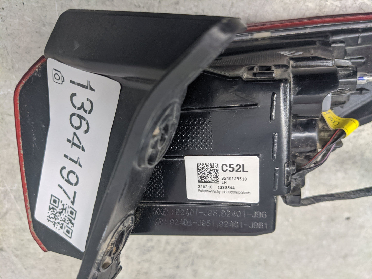 2022 Hyundai Kona Tail Light Assembly Driver Left OEM P/N:92401J9510 Fits OEM Used Auto Parts - Oemusedautoparts1.com