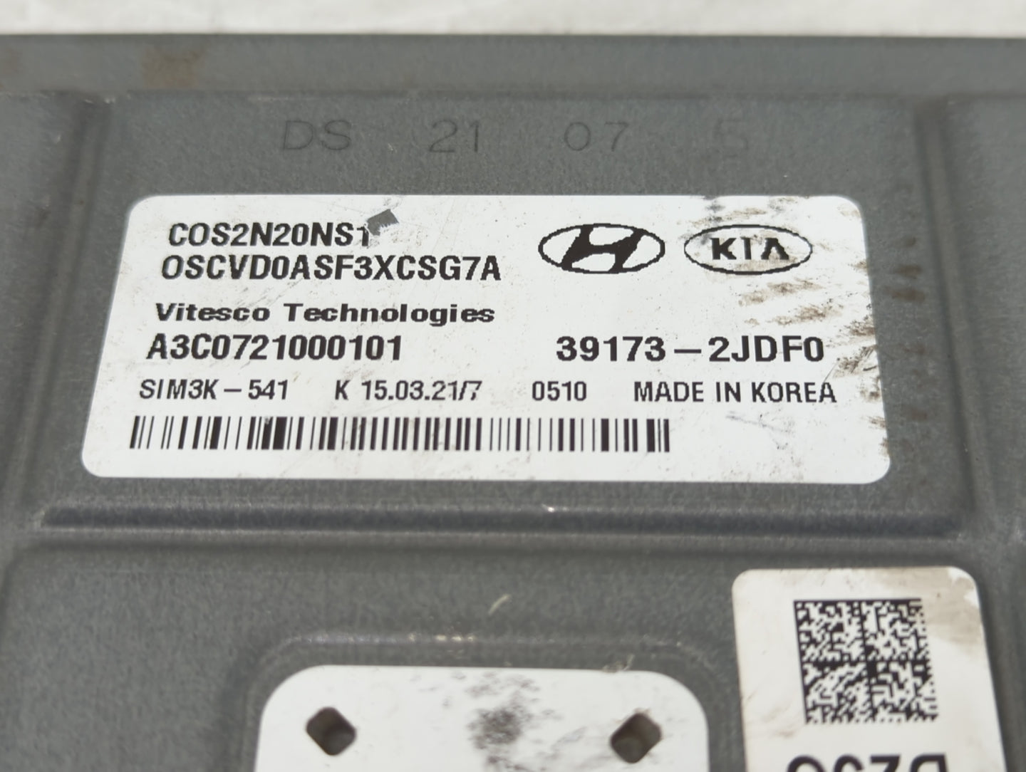 2022 Hyundai Kona PCM Engine Control Computer ECU ECM PCU OEM P/N:391732JDF0 Fits OEM Used Auto Parts - Oemusedautoparts1.co