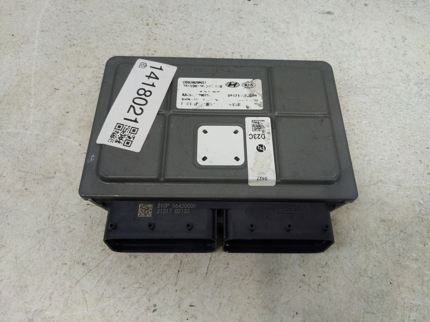 2022 Hyundai Kona PCM Engine Control Computer ECU ECM PCU OEM P/N:39171-2JDF0 Fits OEM Used Auto Parts - Oemusedautoparts1.c