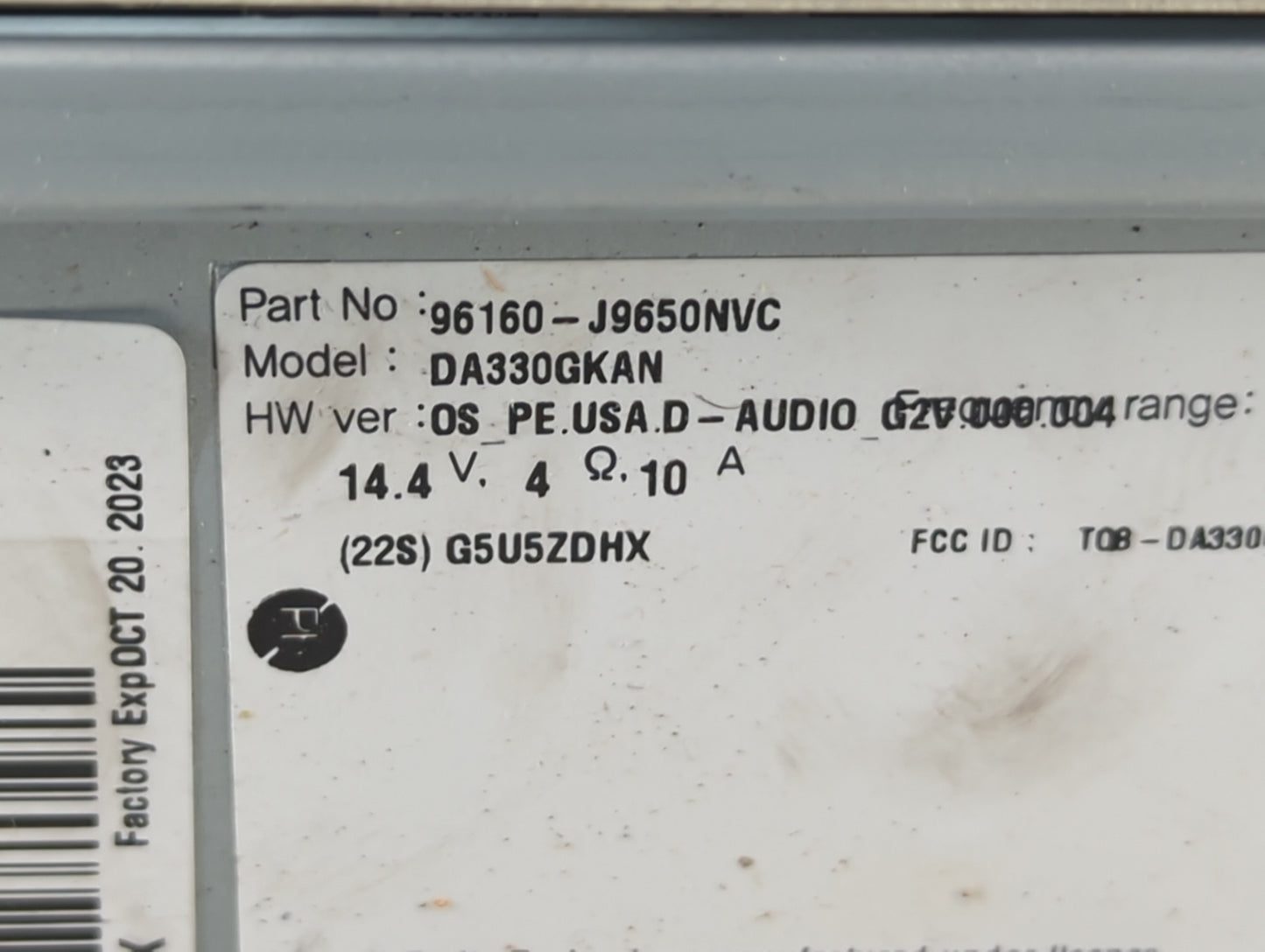 2022 Hyundai Kona Radio AM FM Cd Player Receiver Replacement P/N:96160-J9650NVC Fits OEM Used Auto Parts - Oemusedautoparts1
