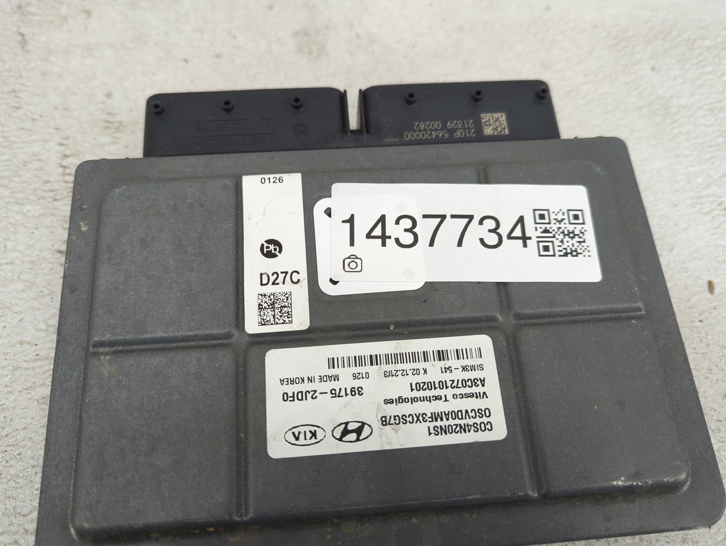 2022 Hyundai Kona PCM Engine Control Computer ECU ECM PCU OEM P/N:39175-2JDF0 COS4N20NS1, OSCVD0AMF3XCSG7B, A3C0721010201 Fi