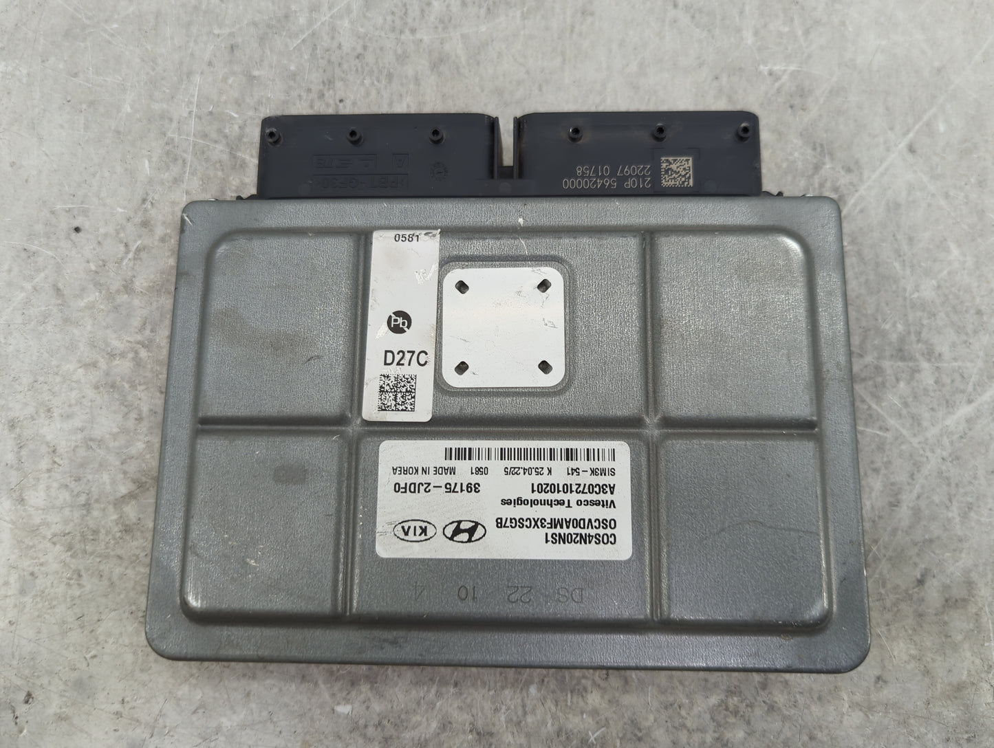 2022 Hyundai Kona PCM Engine Control Computer ECU ECM PCU OEM P/N:39175-2JDF0 COS4N20NS1, OSCVD0AMF3XCSG7B, A3C0721010201 Fi