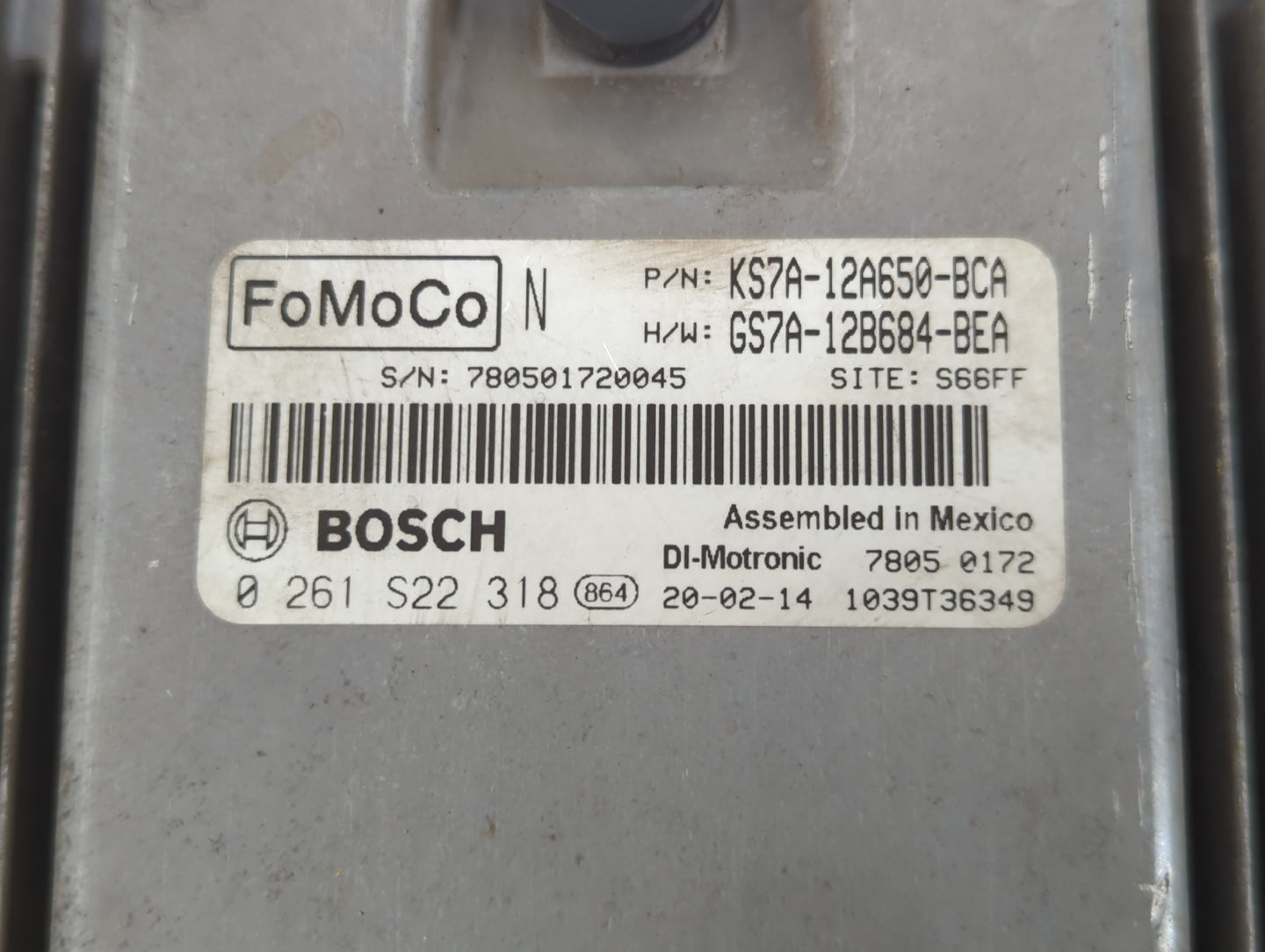 2022 Hyundai Kona PCM Engine Control Computer ECU ECM PCU OEM P/N:0 261 S22 318 GS7A-12B684-BEA, KS7A-12A650-BCA Fits OEM Us