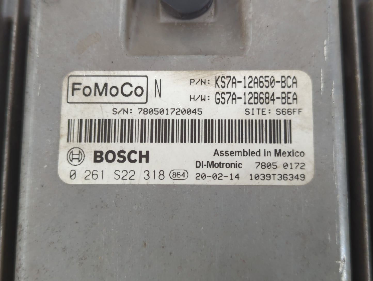 2022 Hyundai Kona PCM Engine Control Computer ECU ECM PCU OEM P/N:0 261 S22 318 GS7A-12B684-BEA, KS7A-12A650-BCA Fits OEM Us