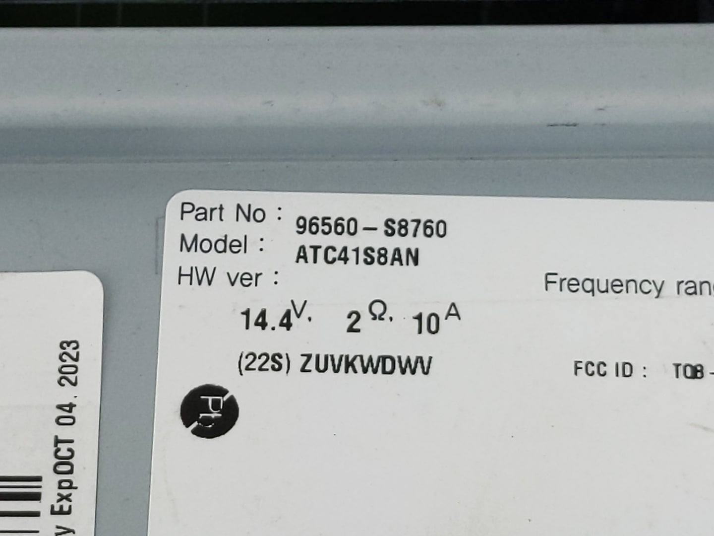 2020-2022 Hyundai Palisade Radio AM FM Cd Player Receiver Replacement P/N:96560-S8760 Fits Fits 2020 2021 2022 OEM Used Auto