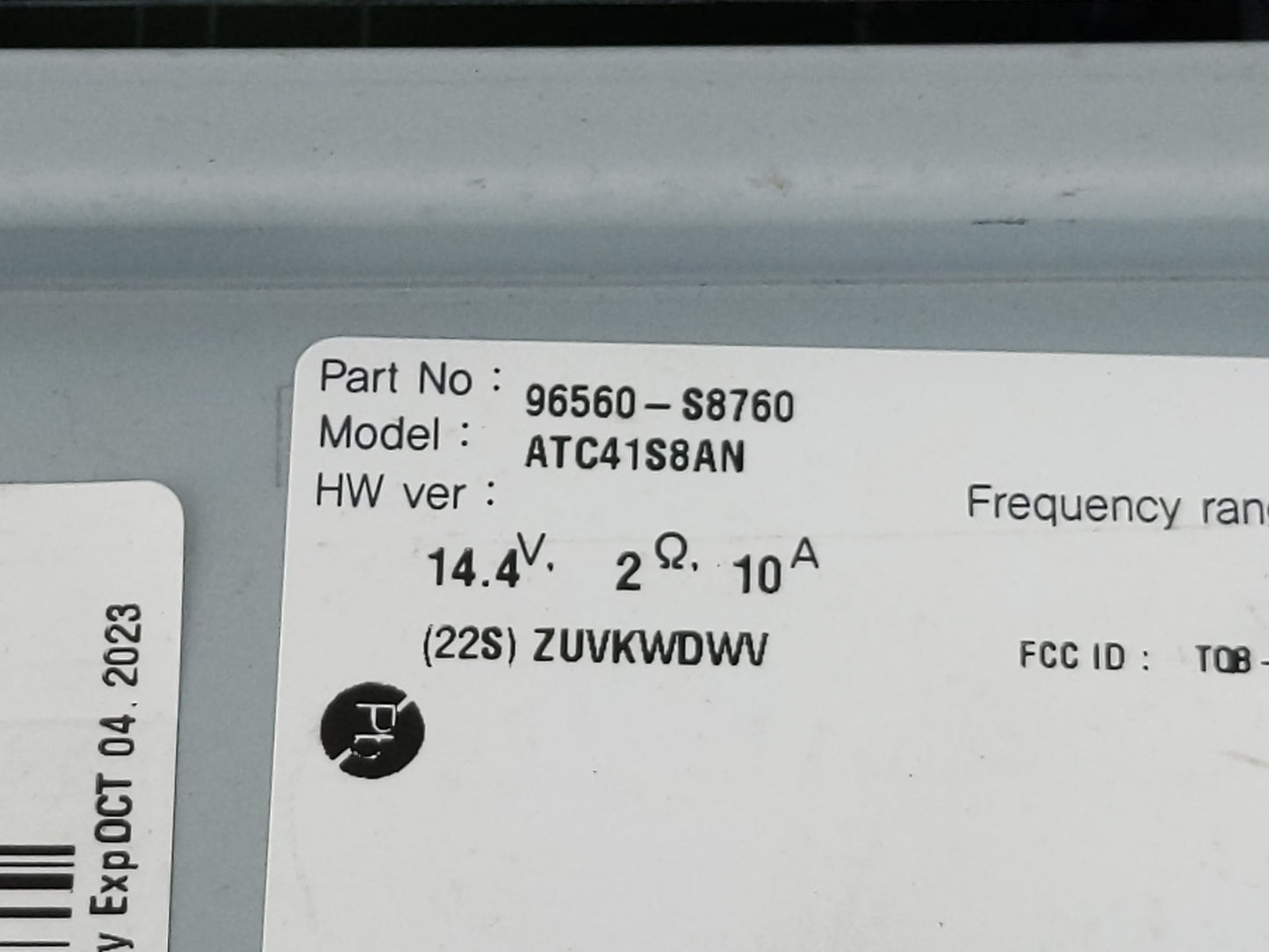 2020-2022 Hyundai Palisade Radio AM FM Cd Player Receiver Replacement P/N:96560-S8760 Fits Fits 2020 2021 2022 OEM Used Auto
