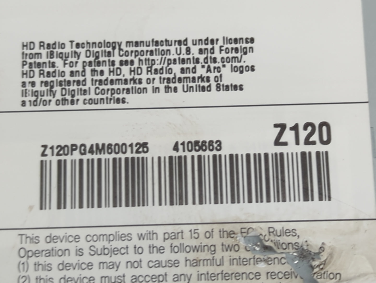 2022 Hyundai Santa Cruz Radio AM FM Cd Player Receiver Replacement P/N:Z120PG4M600125 4105663 Fits OEM Used Auto Parts - Oem