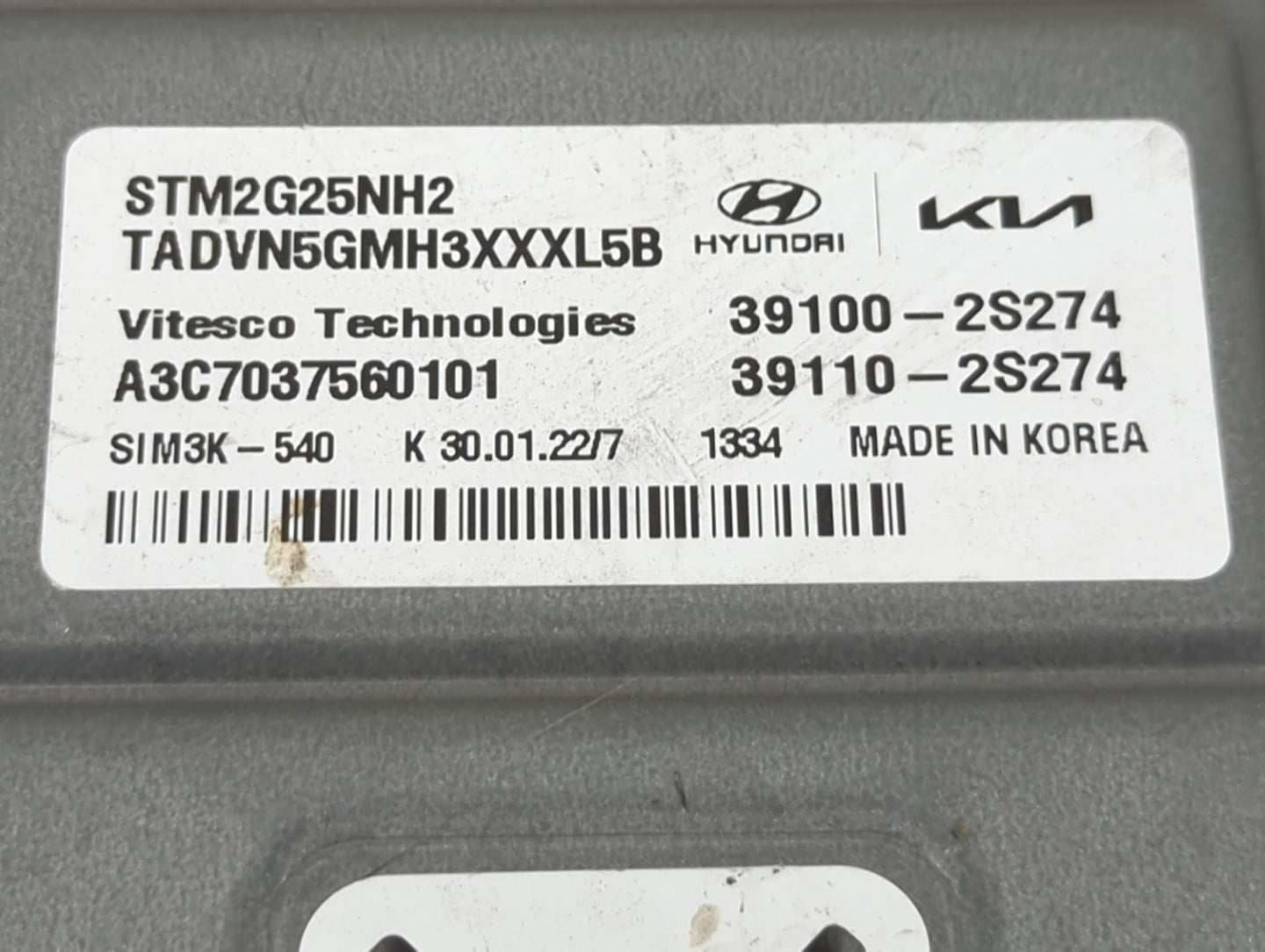 2022 Hyundai Santa Fe PCM Engine Control Computer ECU ECM PCU OEM P/N:39110-2S274 39100-2S274 Fits OEM Used Auto Parts - Oem