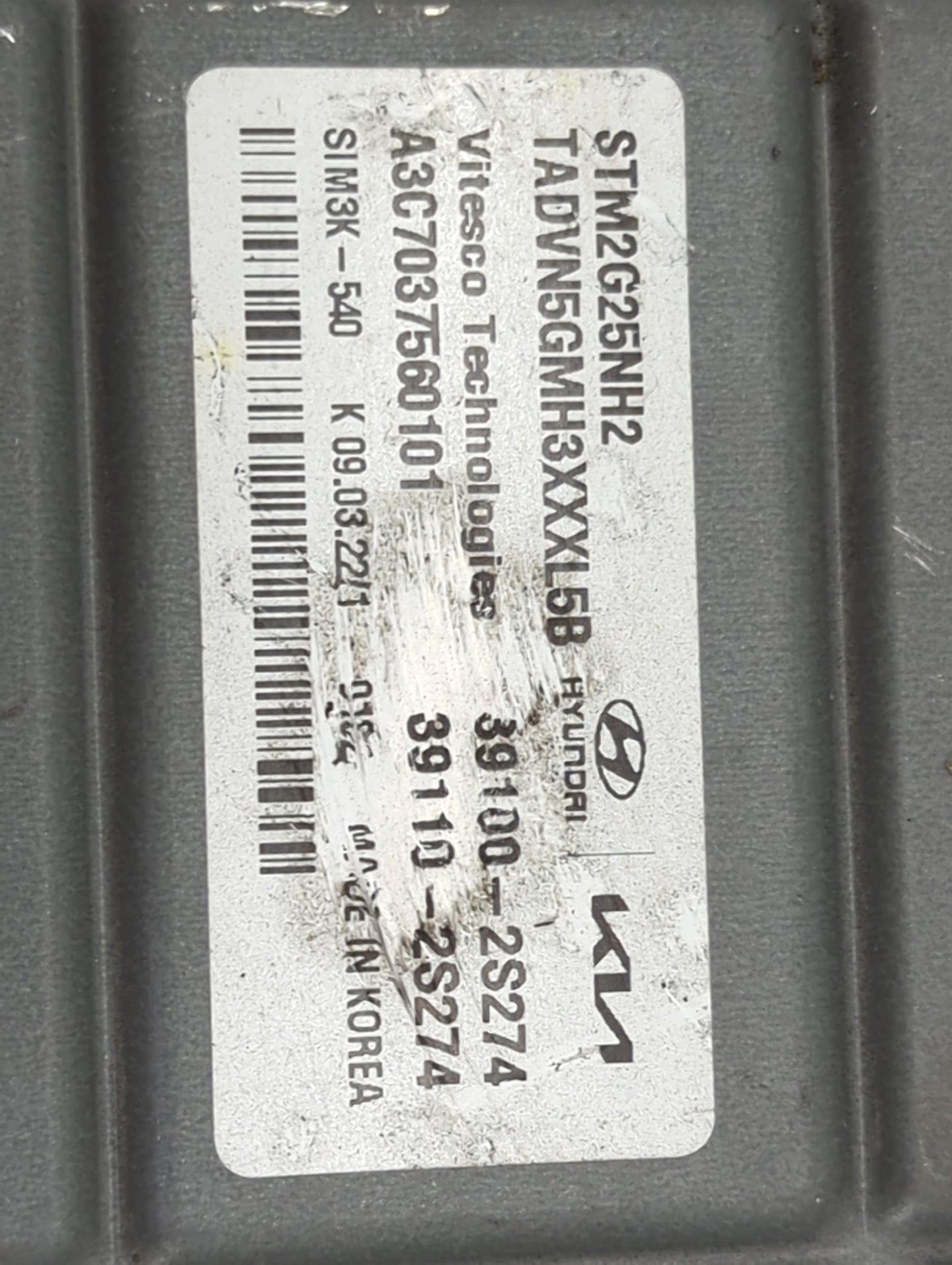 2021 Hyundai Santa Fe PCM Engine Control Computer ECU ECM PCU OEM P/N:39100-2S274 39110-2S274, STM2G25NH2, TADVN5GMH3XXXL5B 
