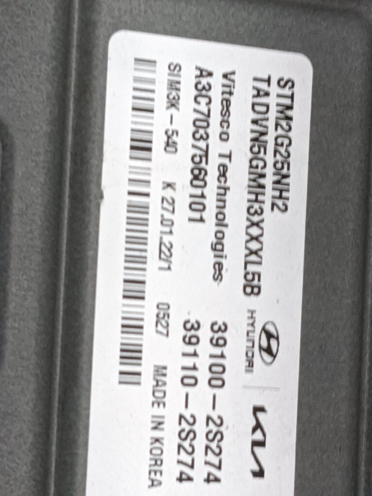 2022 Hyundai Santa Fe PCM Engine Control Computer ECU ECM PCU OEM P/N:39100-2S274 39110-2S274, STM2G25NH2, TADVN5GMH3XXXL5B 