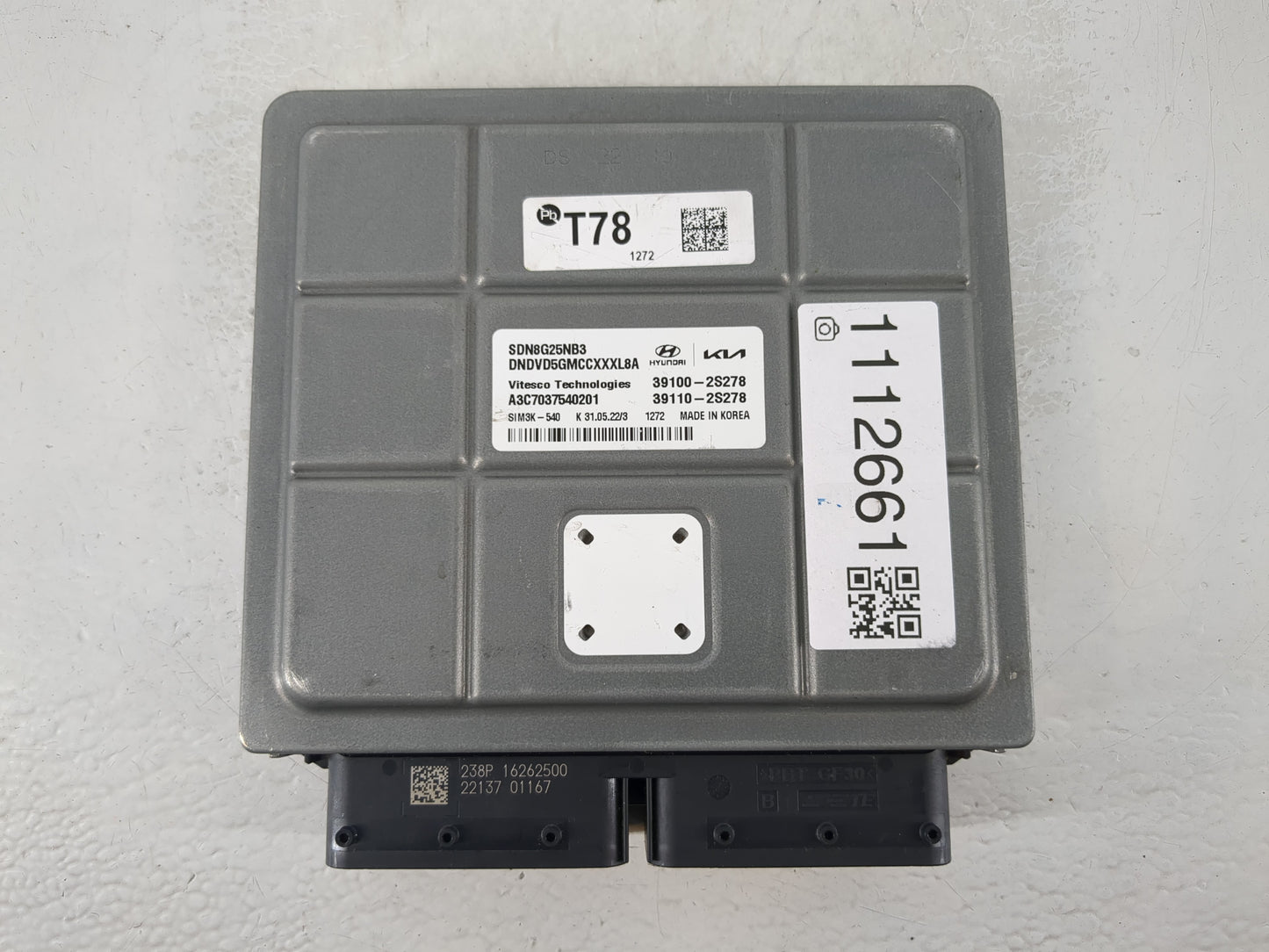 2022 Hyundai Sonata PCM Engine Control Computer ECU ECM PCU OEM P/N:39110-2S278 39100-2S278 Fits OEM Used Auto Parts - Oemus
