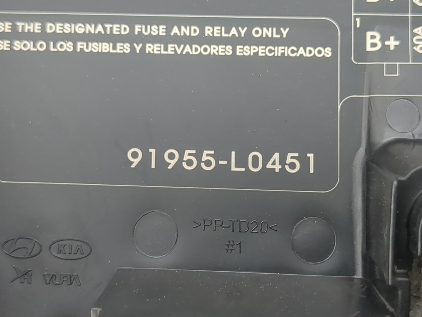 2020-2023 Hyundai Sonata Fusebox Fuse Box Panel Relay Module P/N:91955-L0451 Fits Fits 2020 2021 2022 2023 OEM Used Auto Par