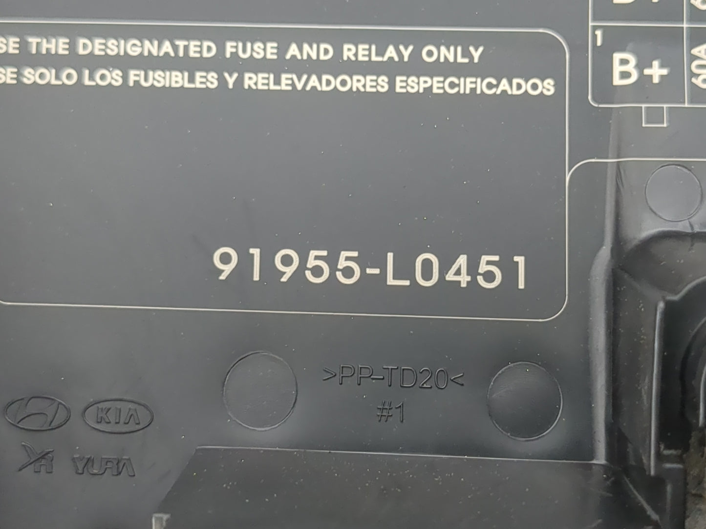 2020-2023 Hyundai Sonata Fusebox Fuse Box Panel Relay Module P/N:91955-L0451 Fits Fits 2020 2021 2022 2023 OEM Used Auto Par