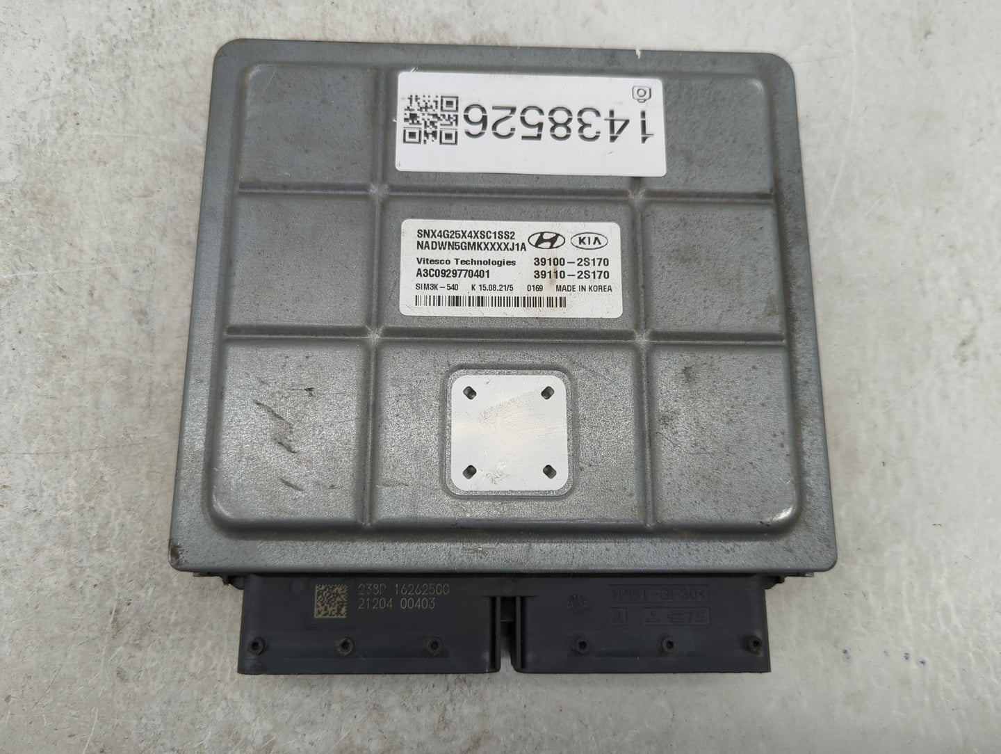 2022 Hyundai Tucson PCM Engine Control Computer ECU ECM PCU OEM P/N:39100-2S170 39110-2S170, A3C0929770401, SNX4G25X4XSC1SS2