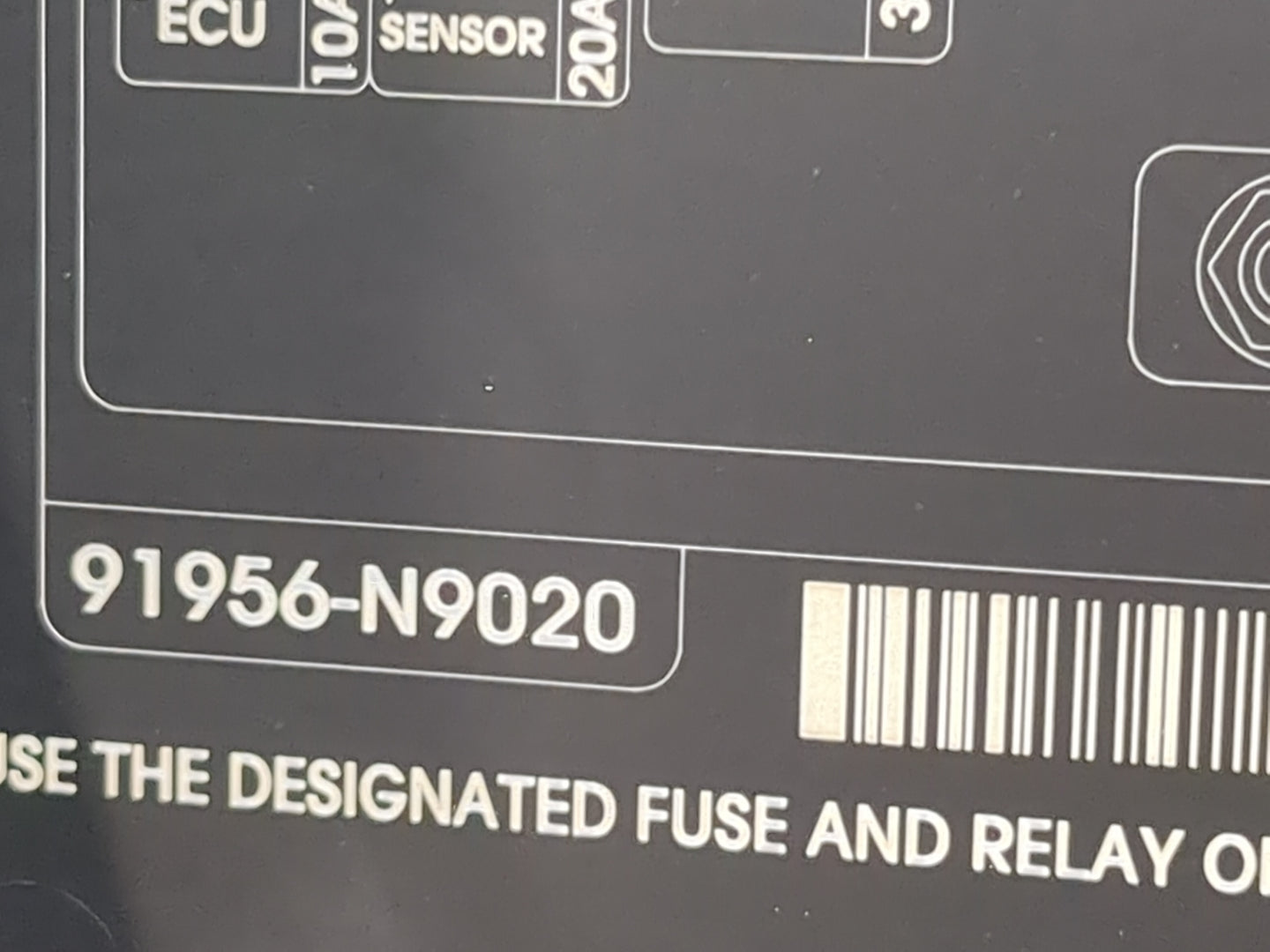 2022 Hyundai Tucson Fusebox Fuse Box Panel Relay Module P/N:18980-10003 91956-N9020 Fits OEM Used Auto Parts - Oemusedautopa