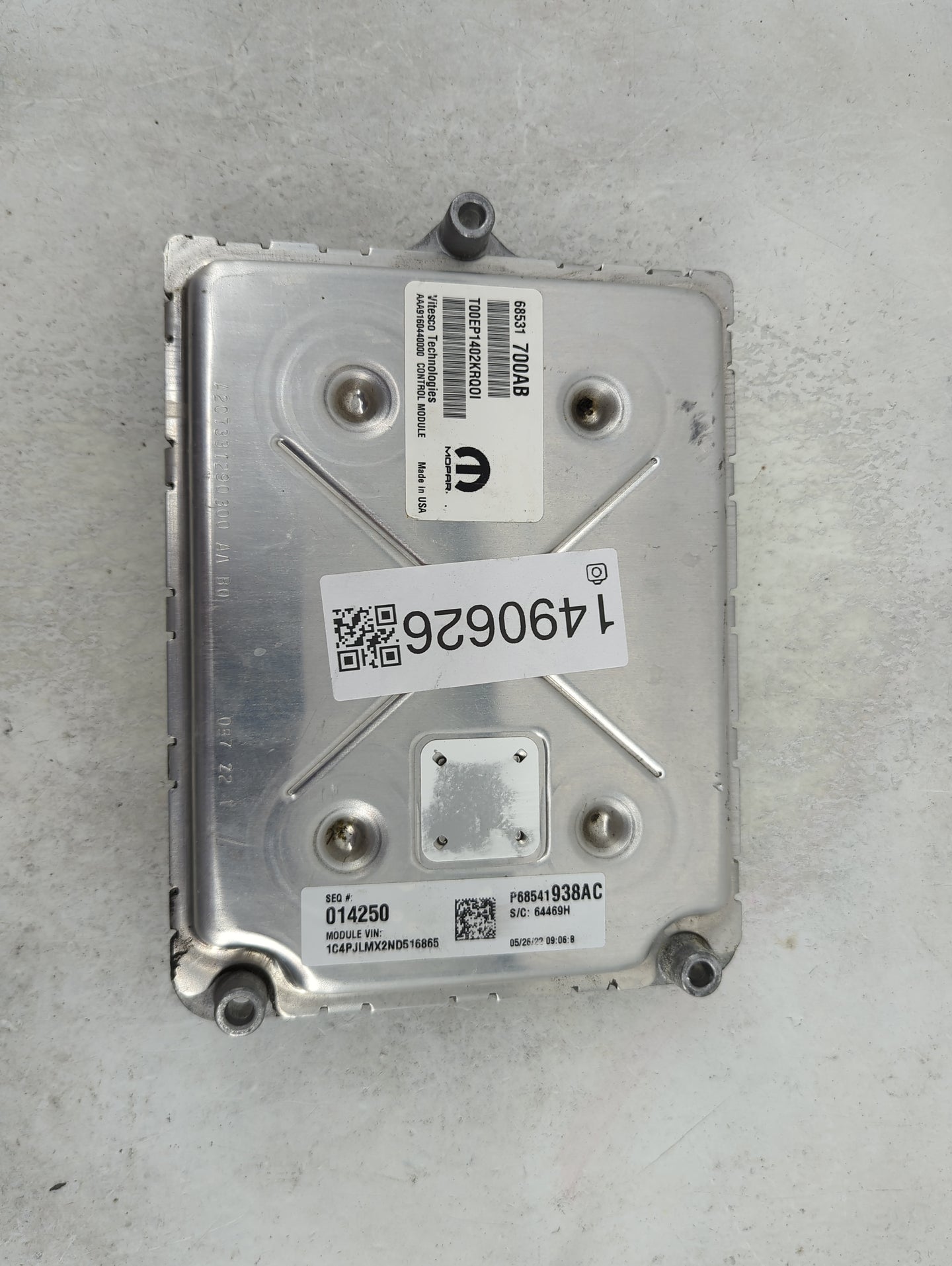 2022 Jeep Cherokee PCM Engine Control Computer ECU ECM PCU OEM P/N:68531700AB T00EP1402KR001, AAA916044000, P68541938AC Fits