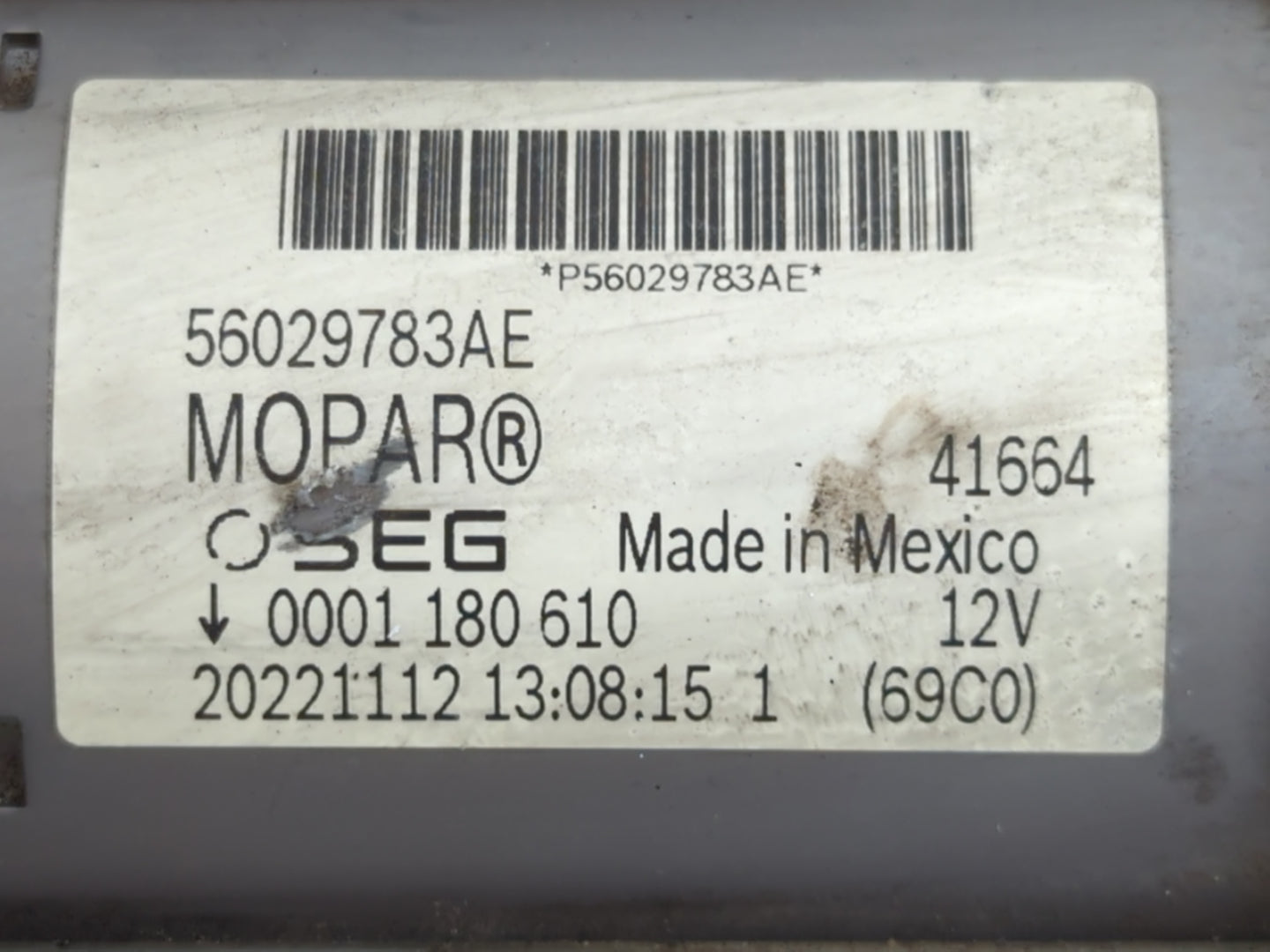 2022 Jeep Compass Car Starter Motor Solenoid OEM P/N:56029783AE Fits OEM Used Auto Parts - Oemusedautoparts1.com