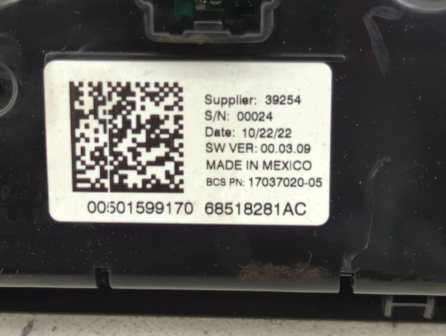 2022 Jeep Compass Climate Control Module Temperature AC/Heater Replacement P/N:68518281AC Fits OEM Used Auto Parts - Oemused