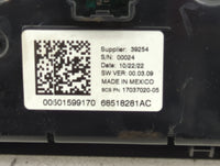 2022 Jeep Compass Climate Control Module Temperature AC/Heater Replacement P/N:68518281AC Fits OEM Used Auto Parts - Oemused