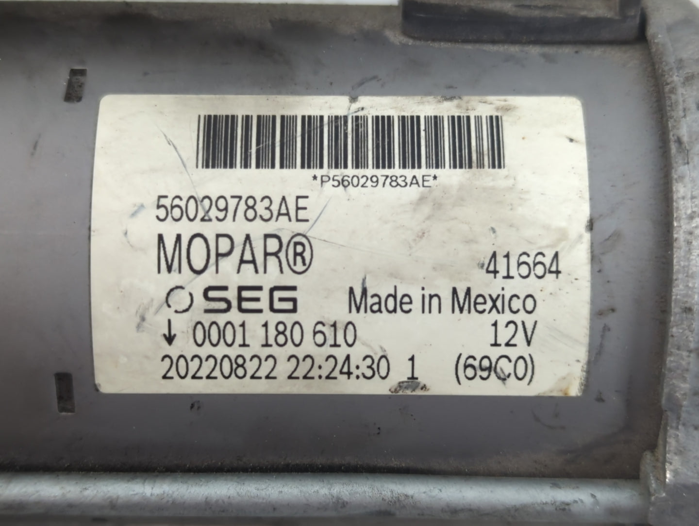 2022 Jeep Compass Car Starter Motor Solenoid OEM P/N:P56029783AE 56029783AE Fits OEM Used Auto Parts - Oemusedautoparts1.com