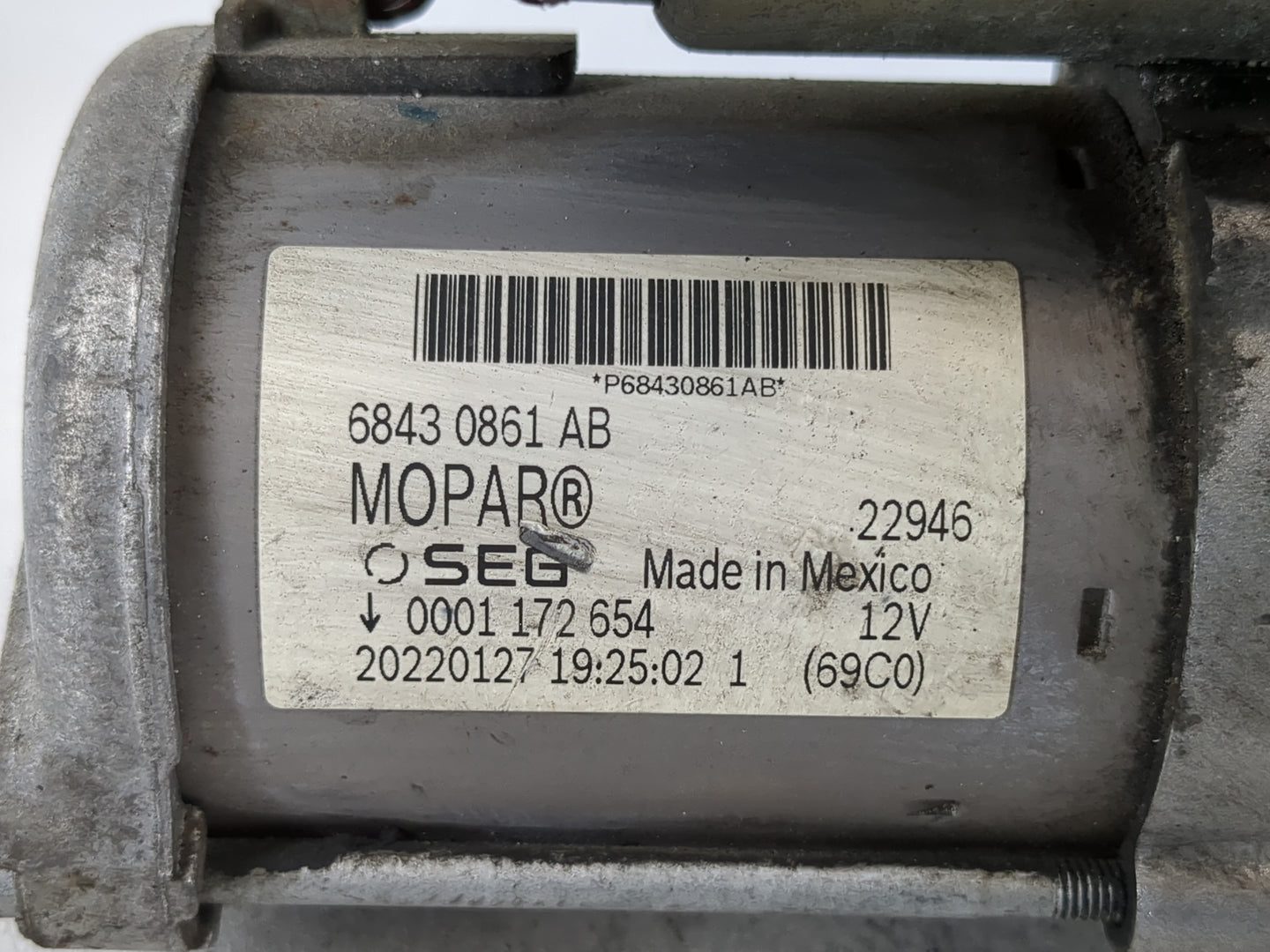 2021-2022 Jeep Grand Cherokee Car Starter Motor Solenoid OEM P/N:P68430861AB Fits Fits 2021 2022 OEM Used Auto Parts - Oemus