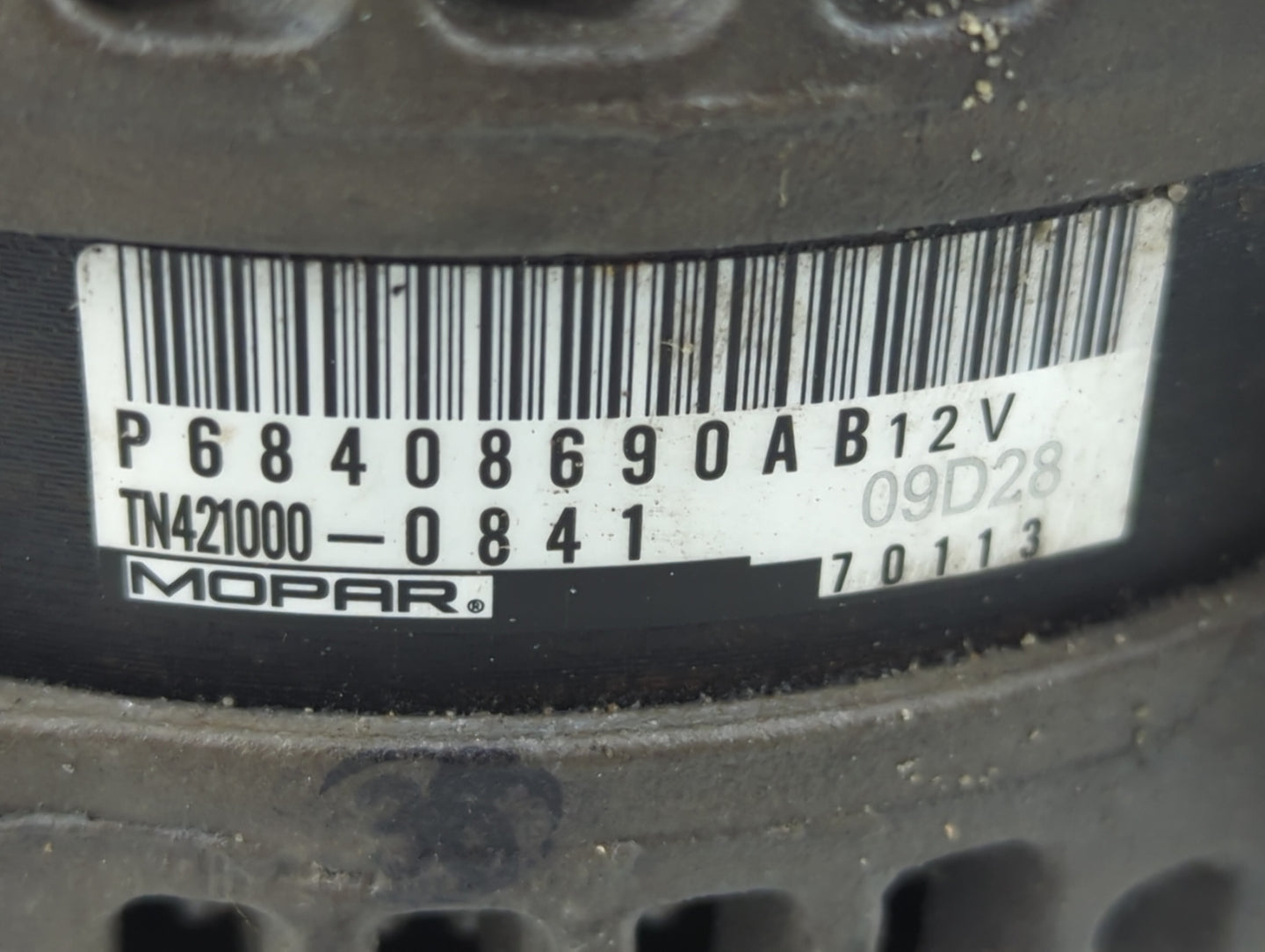 2021-2022 Jeep Grand Cherokee Alternator Replacement Generator Charging Assembly Engine OEM P/N:P68408690AB Fits Fits 2021 2